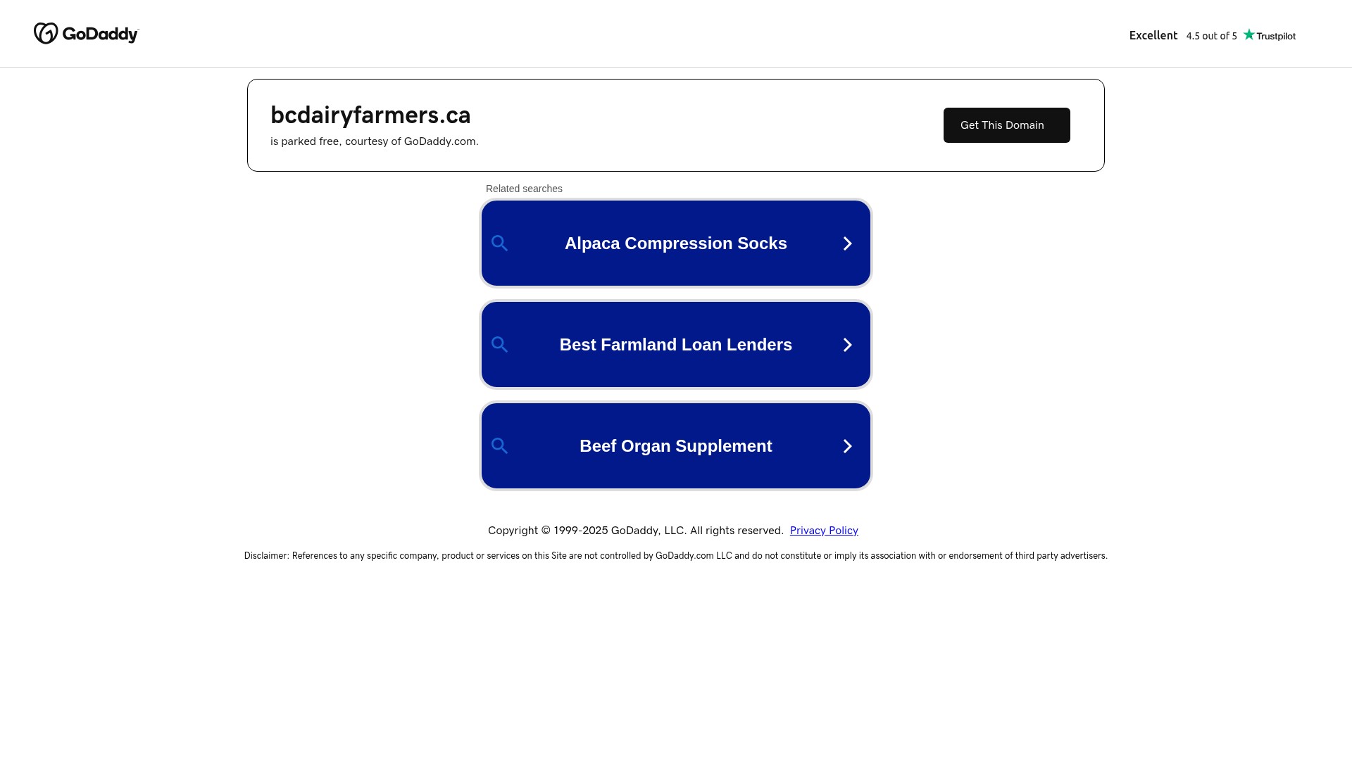 Screenshot of bcdairyfarmers.ca