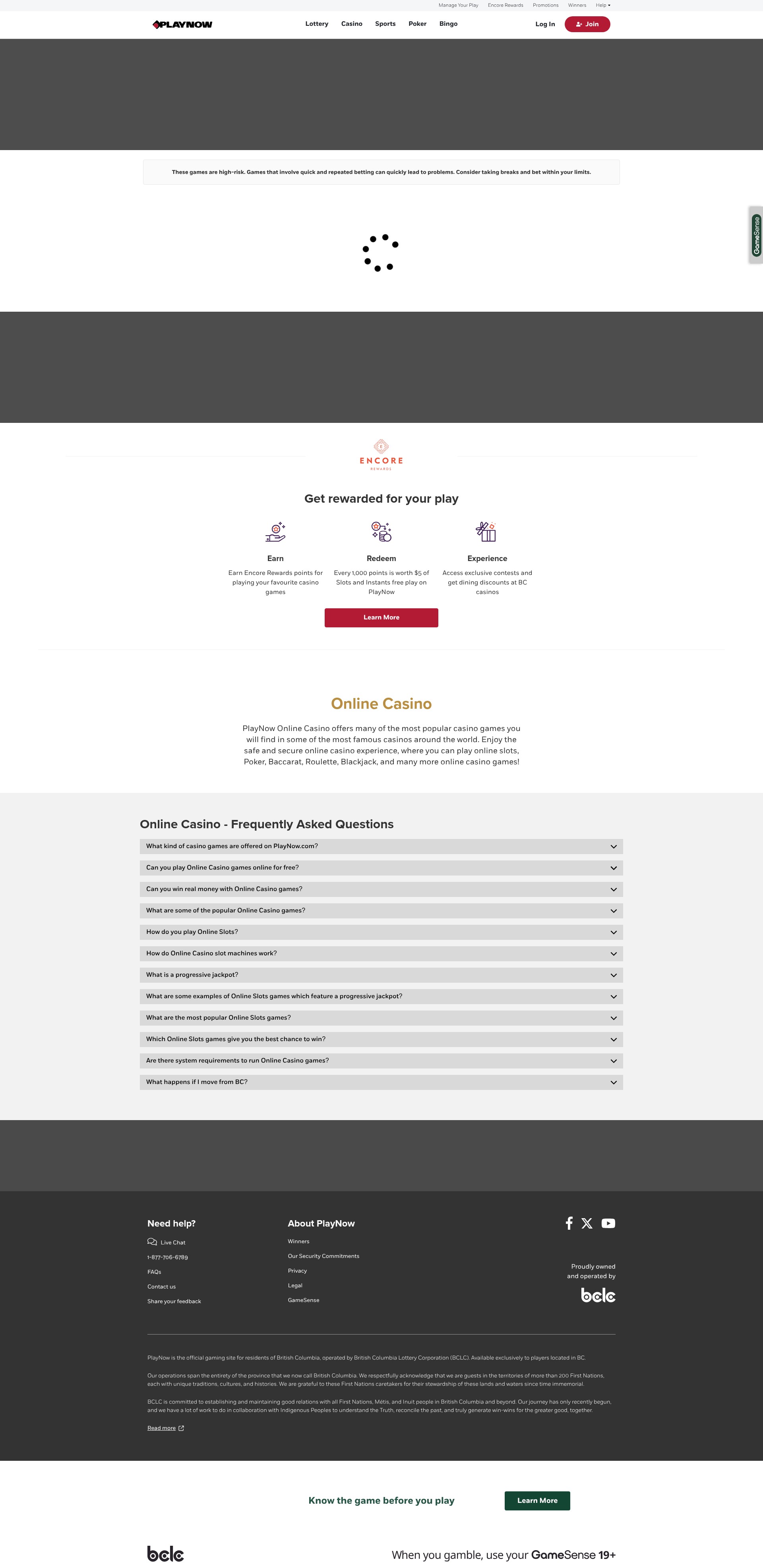 Screenshot of bclc.com