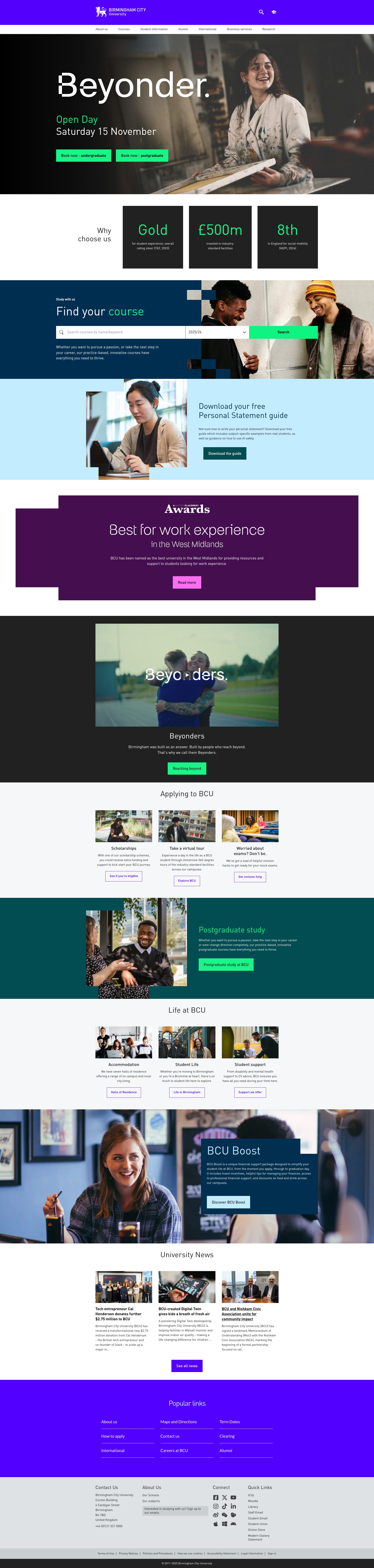 Screenshot of bcu.ac.uk