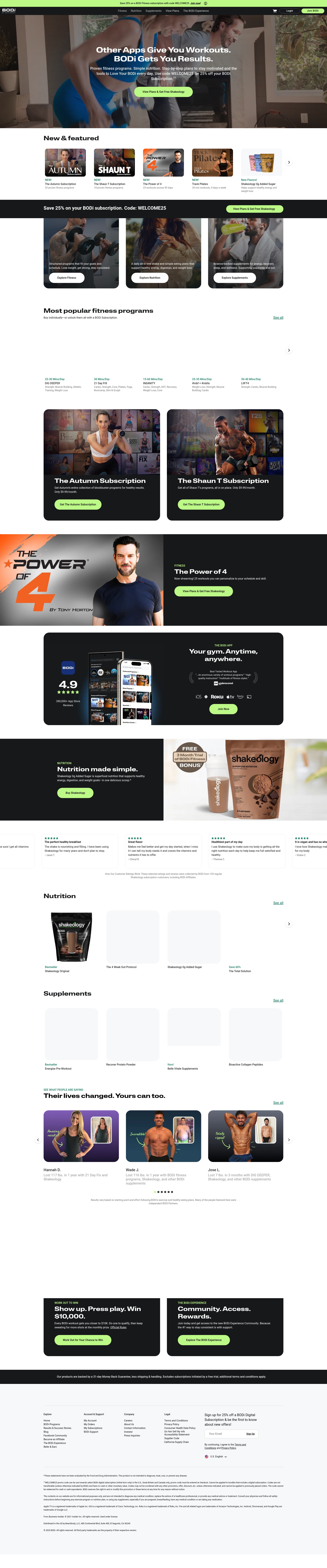 Screenshot of beachbody.com