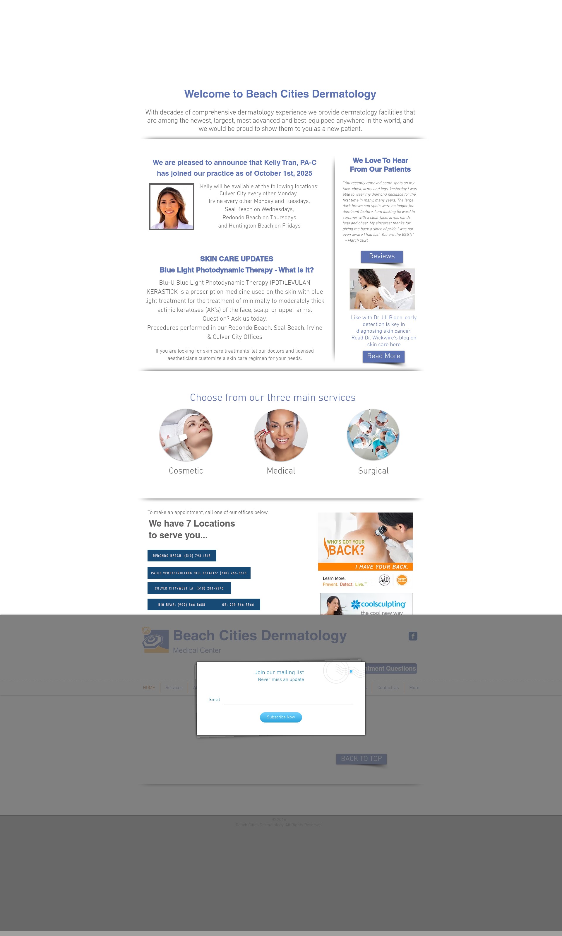 Screenshot of beachcitiesderm.com