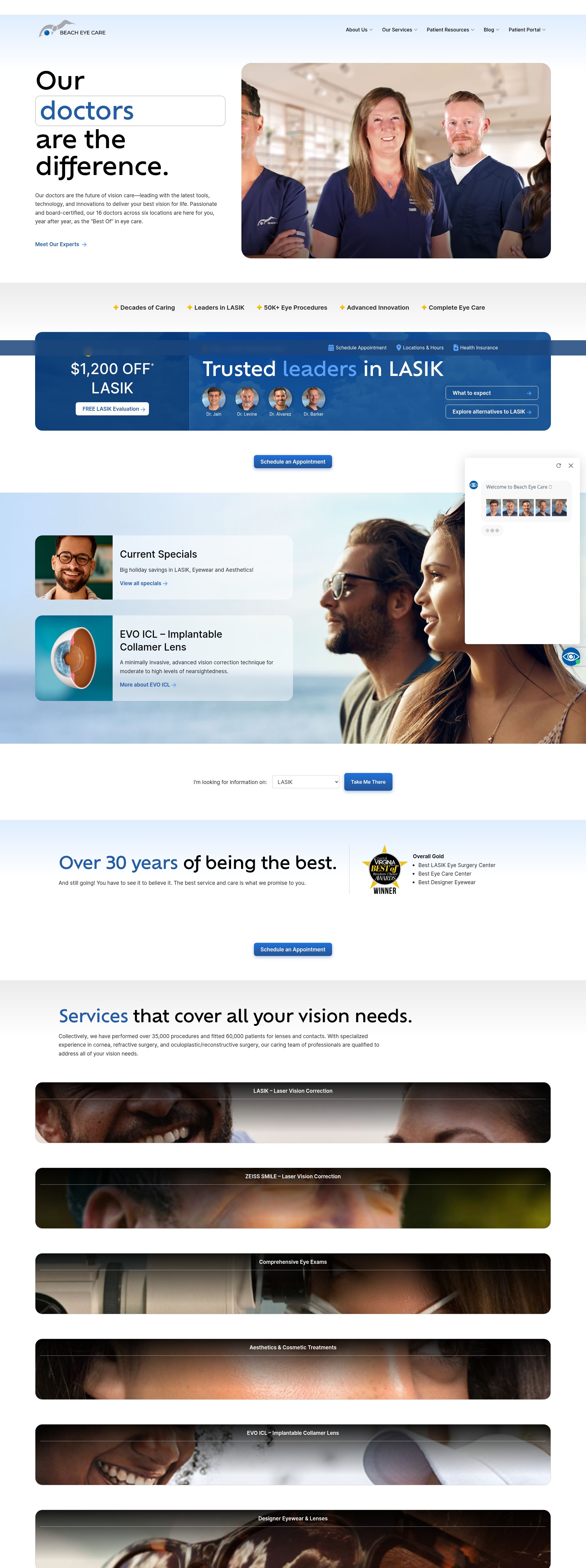 Screenshot of beacheyecare.com