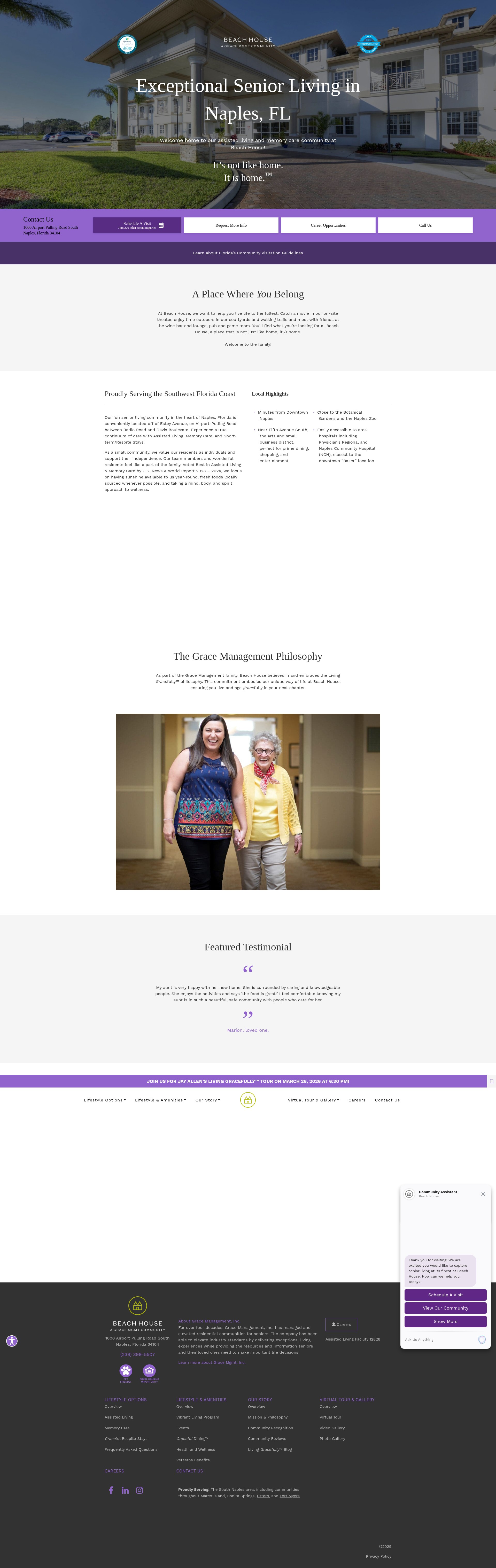 Screenshot of beachhousenaplesseniorliving.com