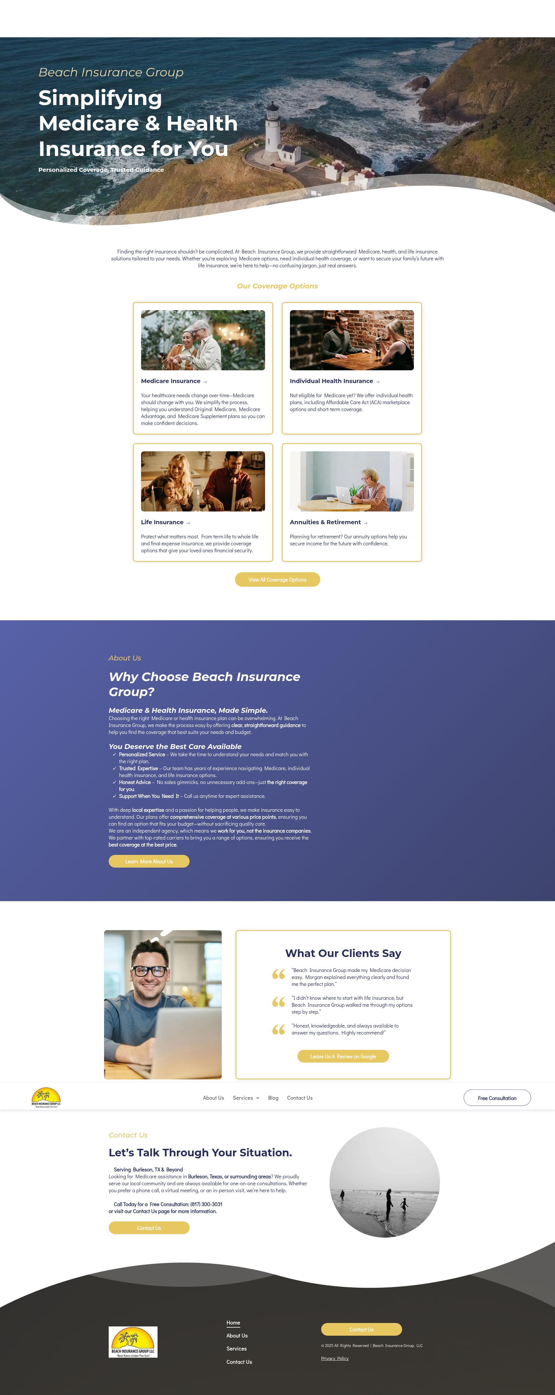 Screenshot of beachinsurancegroupllc.com