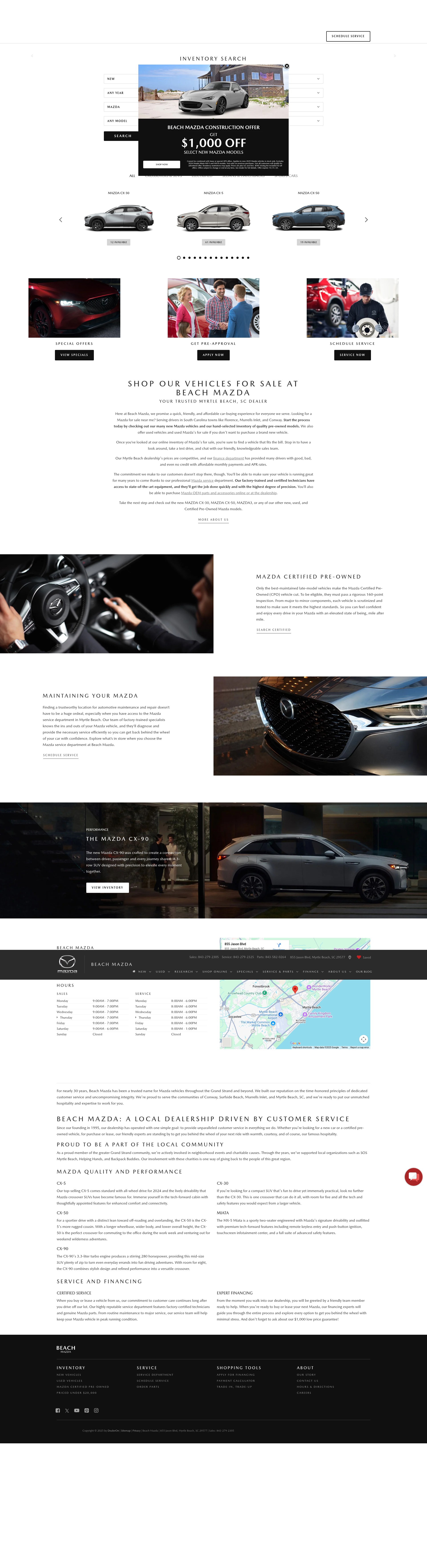 Screenshot of beachmazda.com