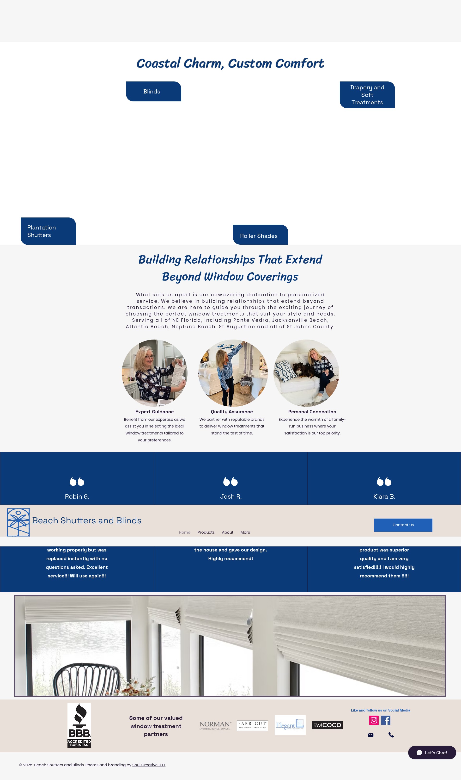 Screenshot of beachshuttersandblinds.com