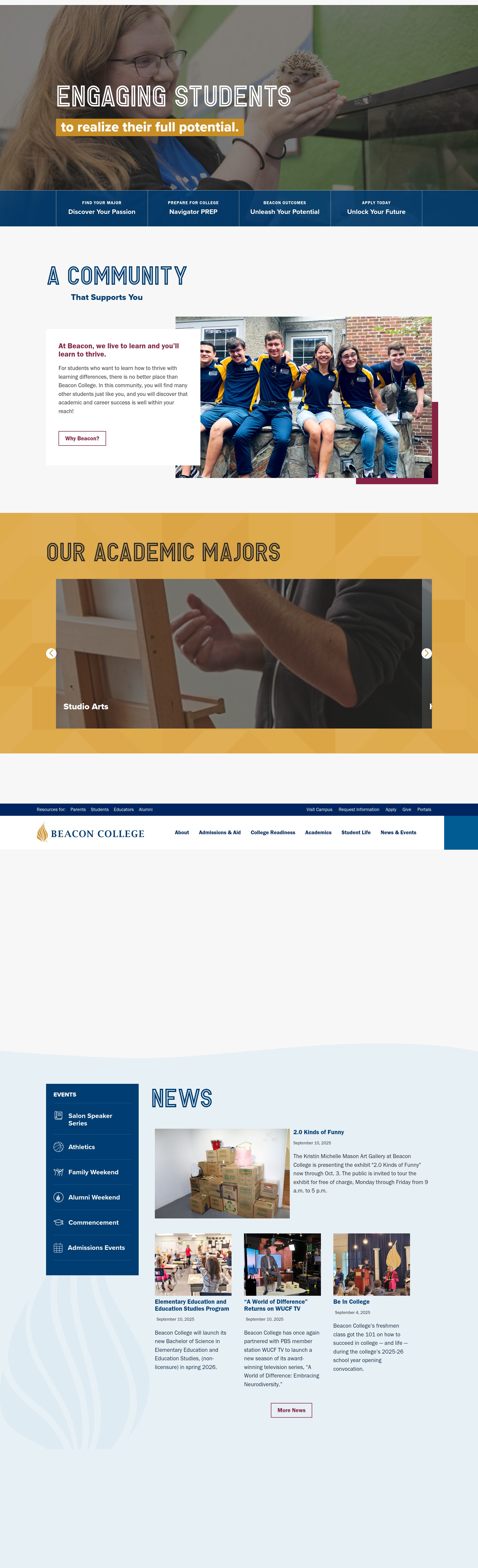 Screenshot of beaconcollege.edu