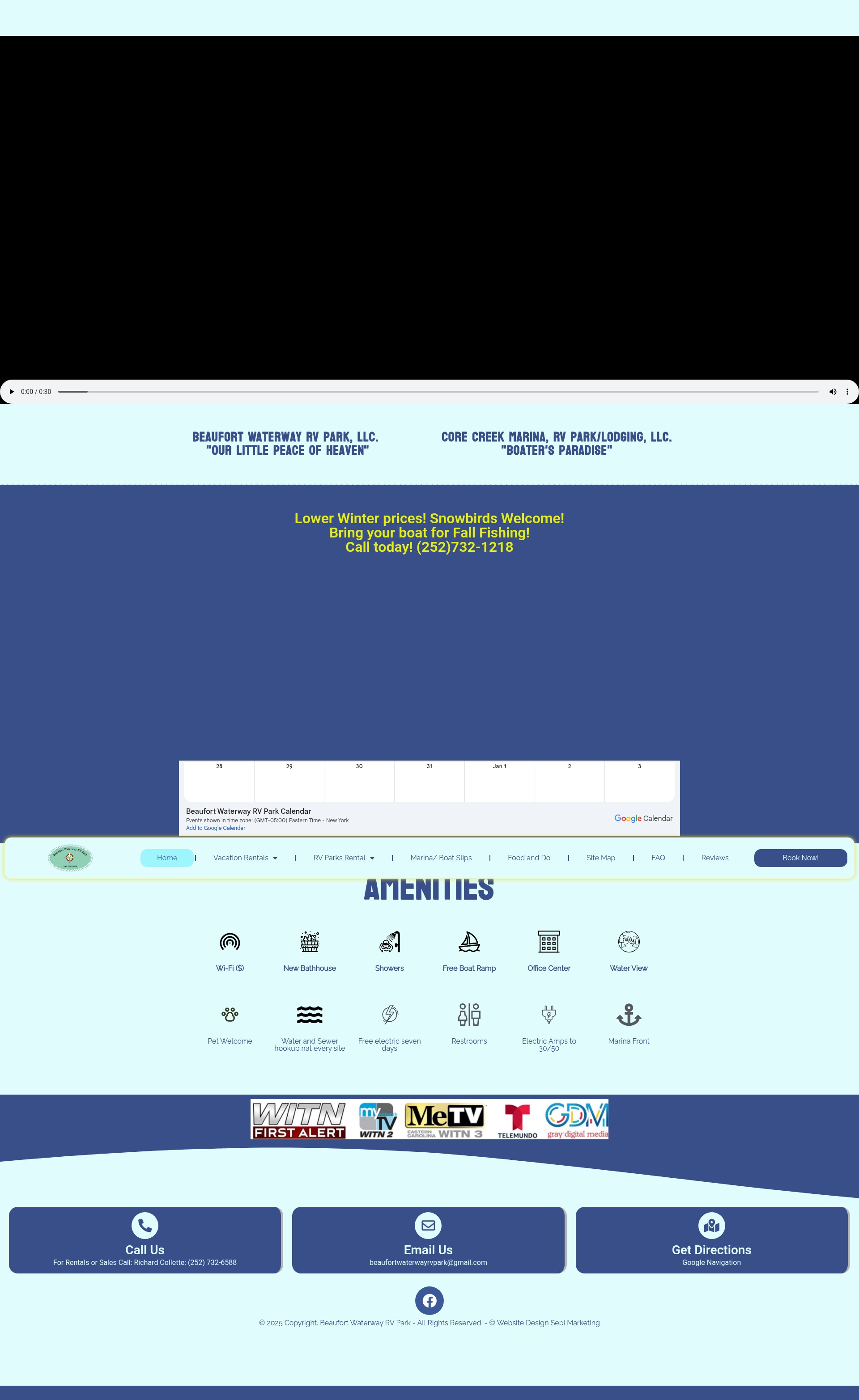 Screenshot of beaufortwaterwayrvpark.com