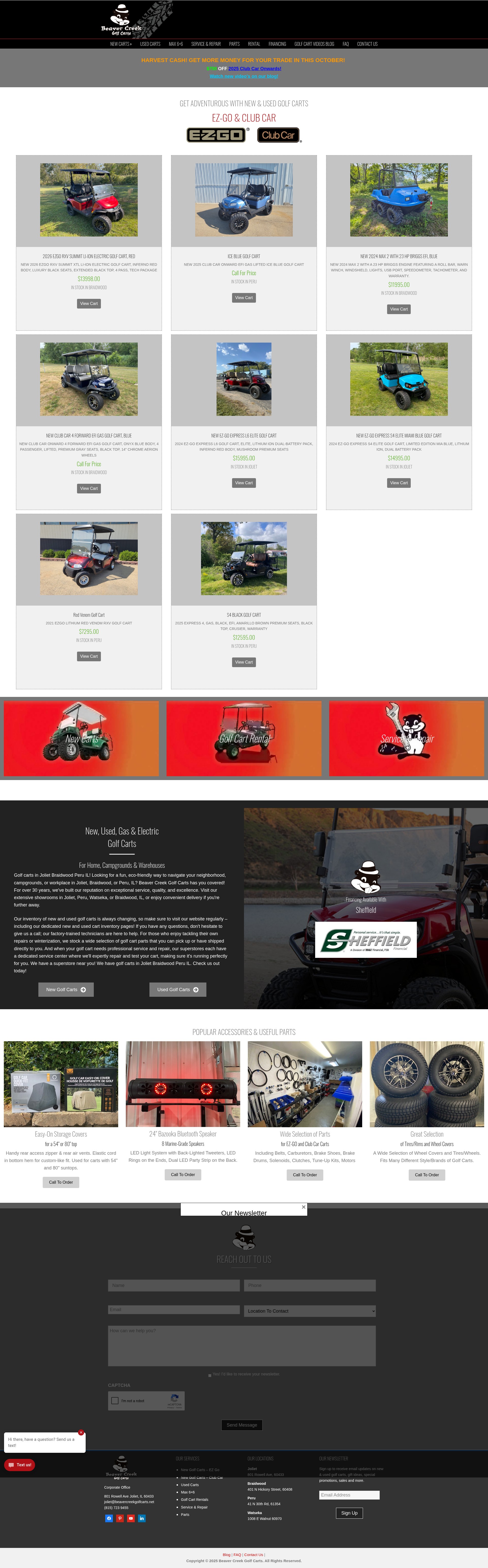 Screenshot of beavercreekgolfcarts.net