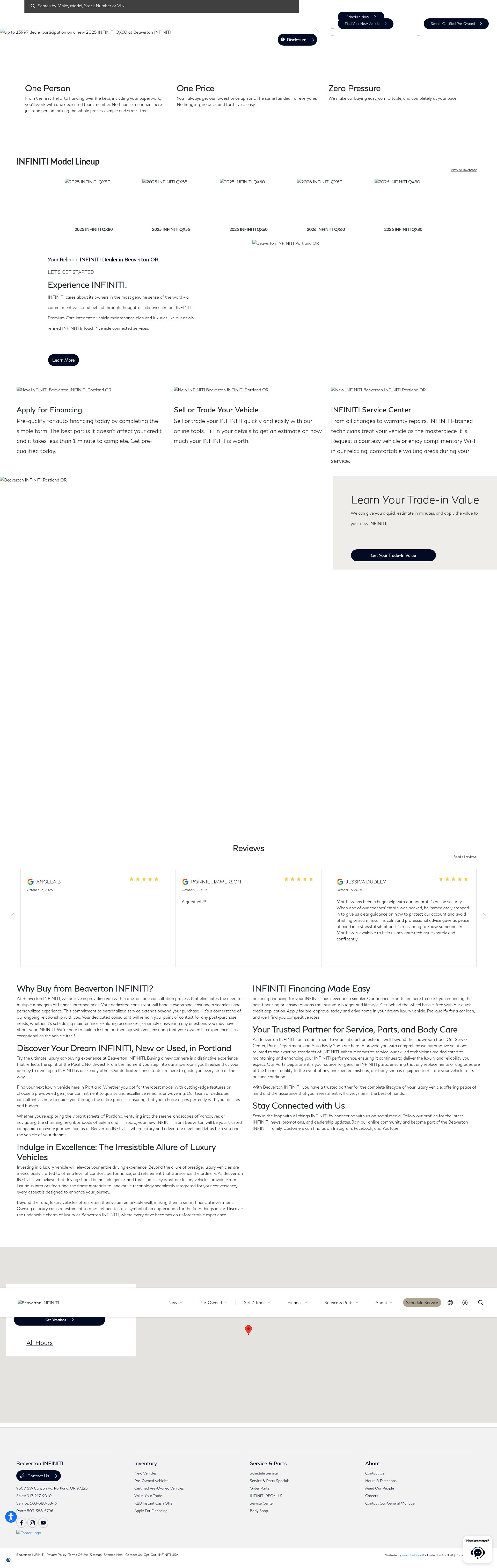 Screenshot of beavertoninfiniti.com