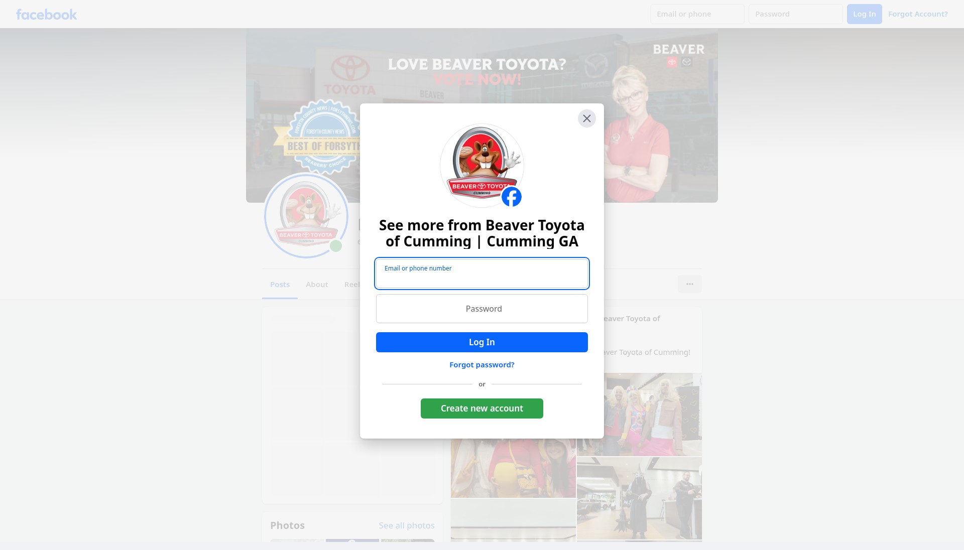 Screenshot of beavertoyotacumming.com