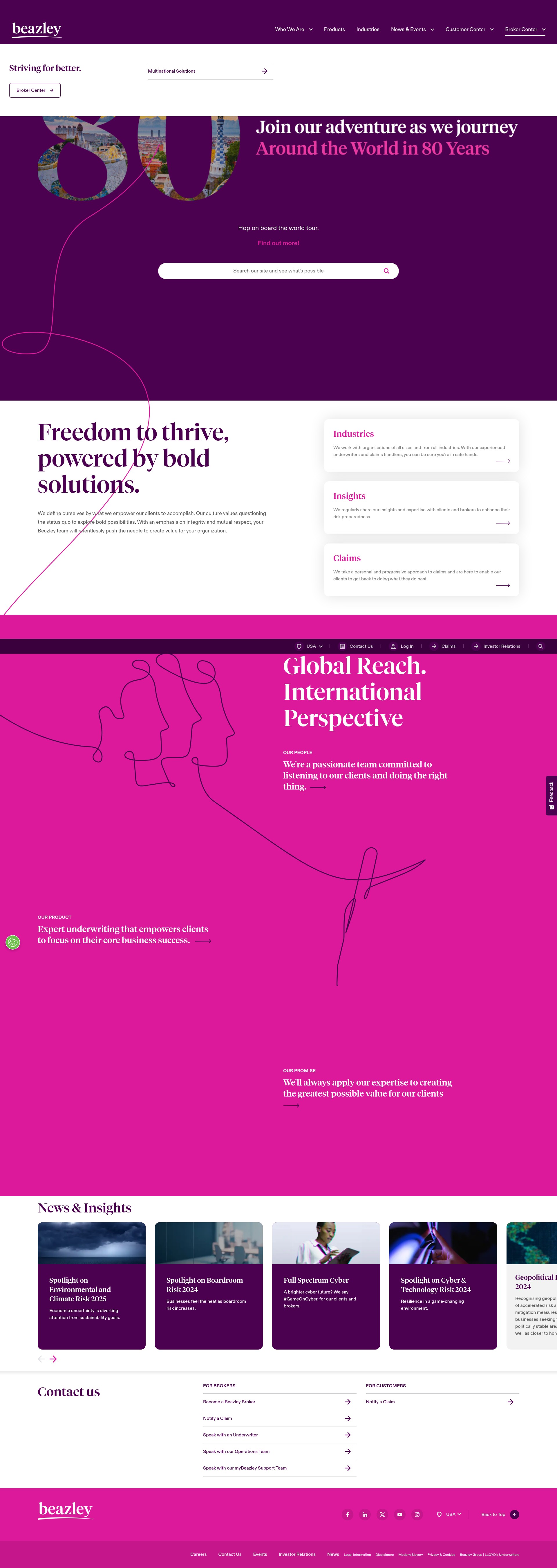 Screenshot of beazley.com