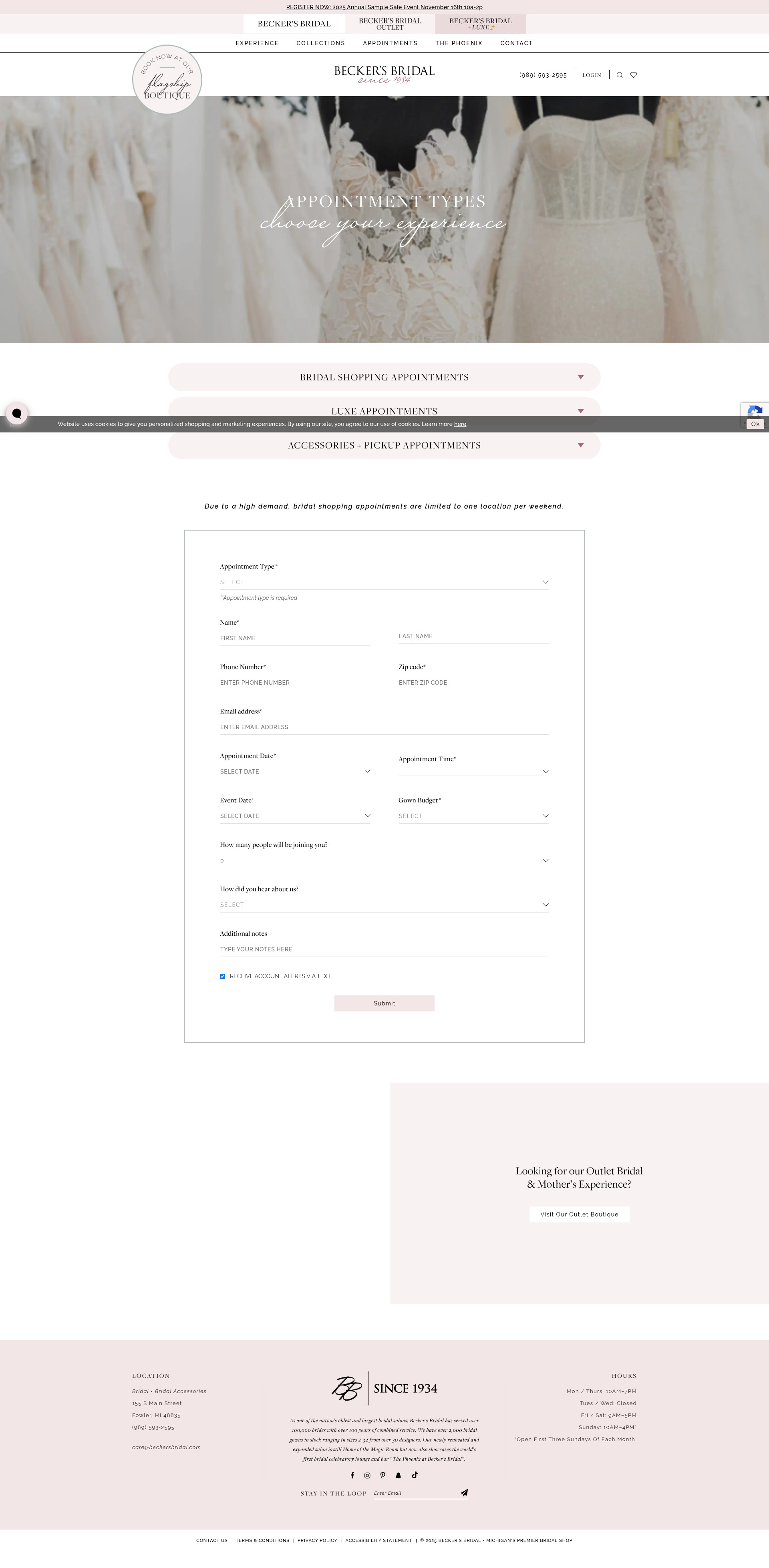 Screenshot of beckersbridal.com