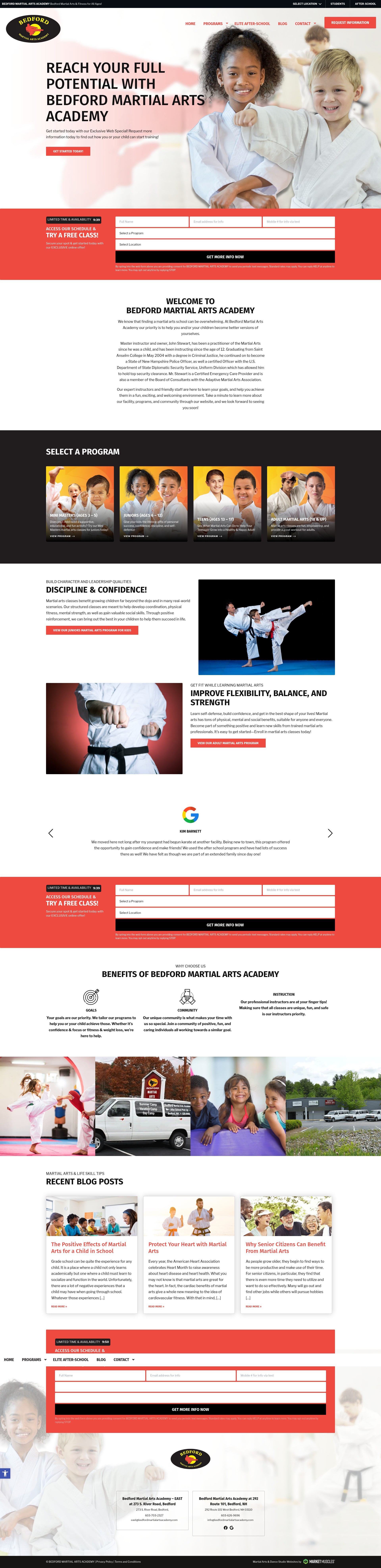 Screenshot of bedfordmartialartsacademy.com