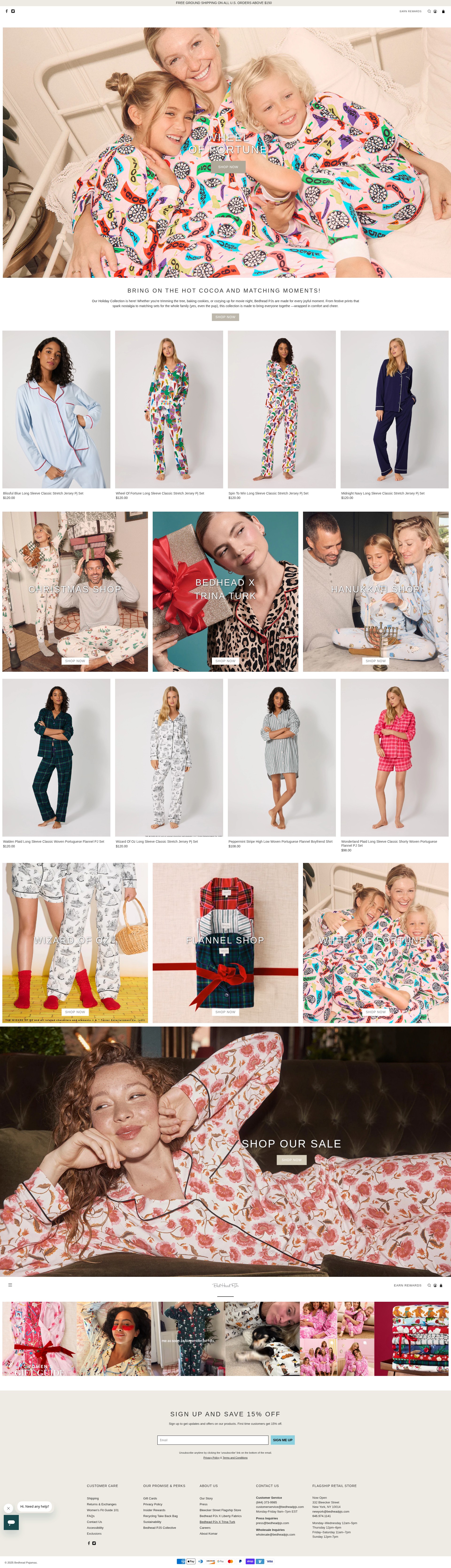 Screenshot of bedheadpjs.com