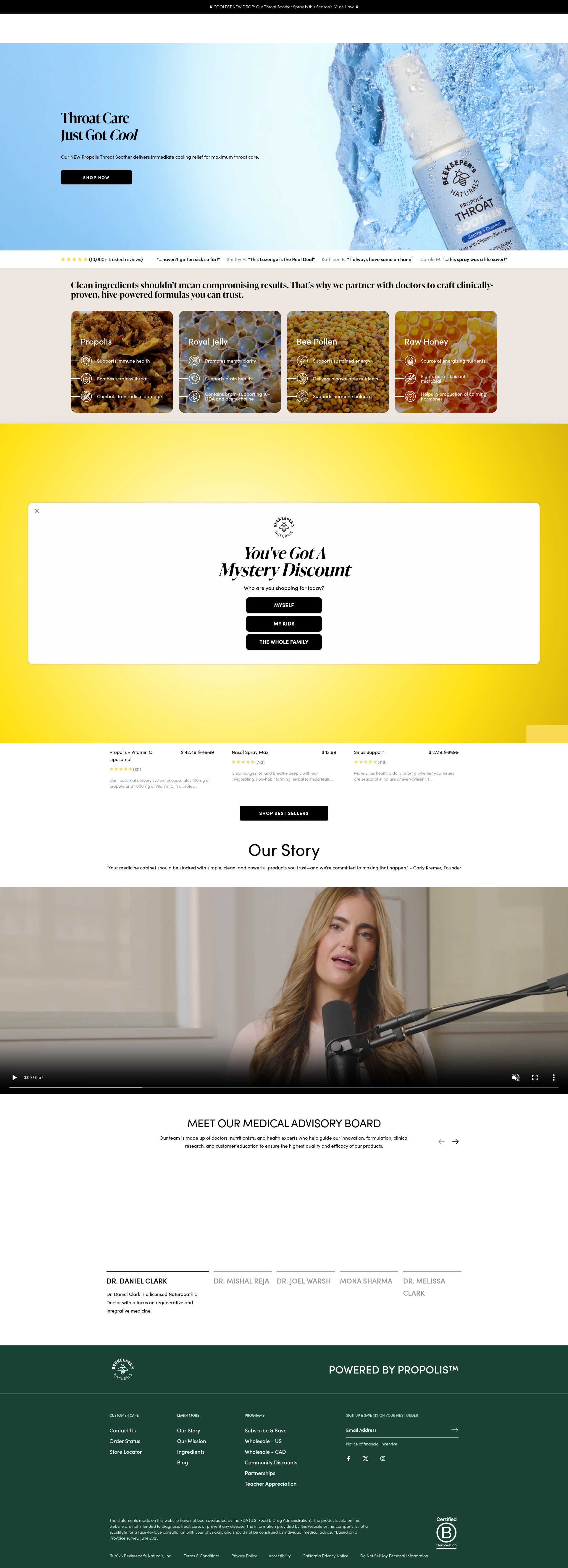 Screenshot of beekeepersnaturals.com