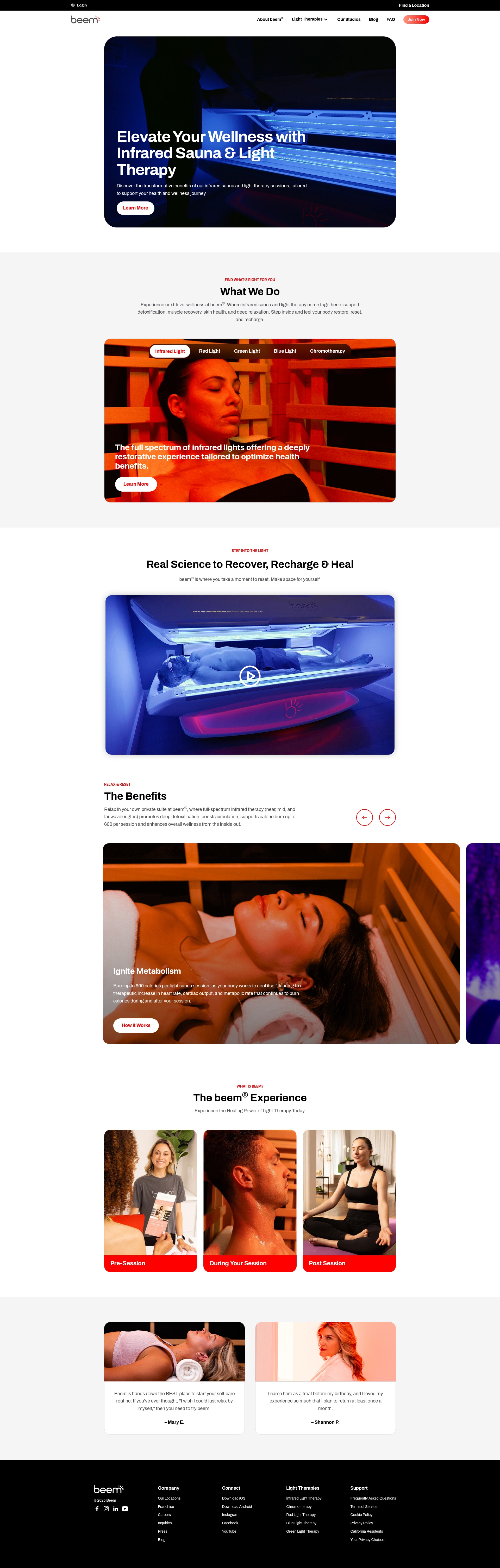 Screenshot of beemlightsauna.com