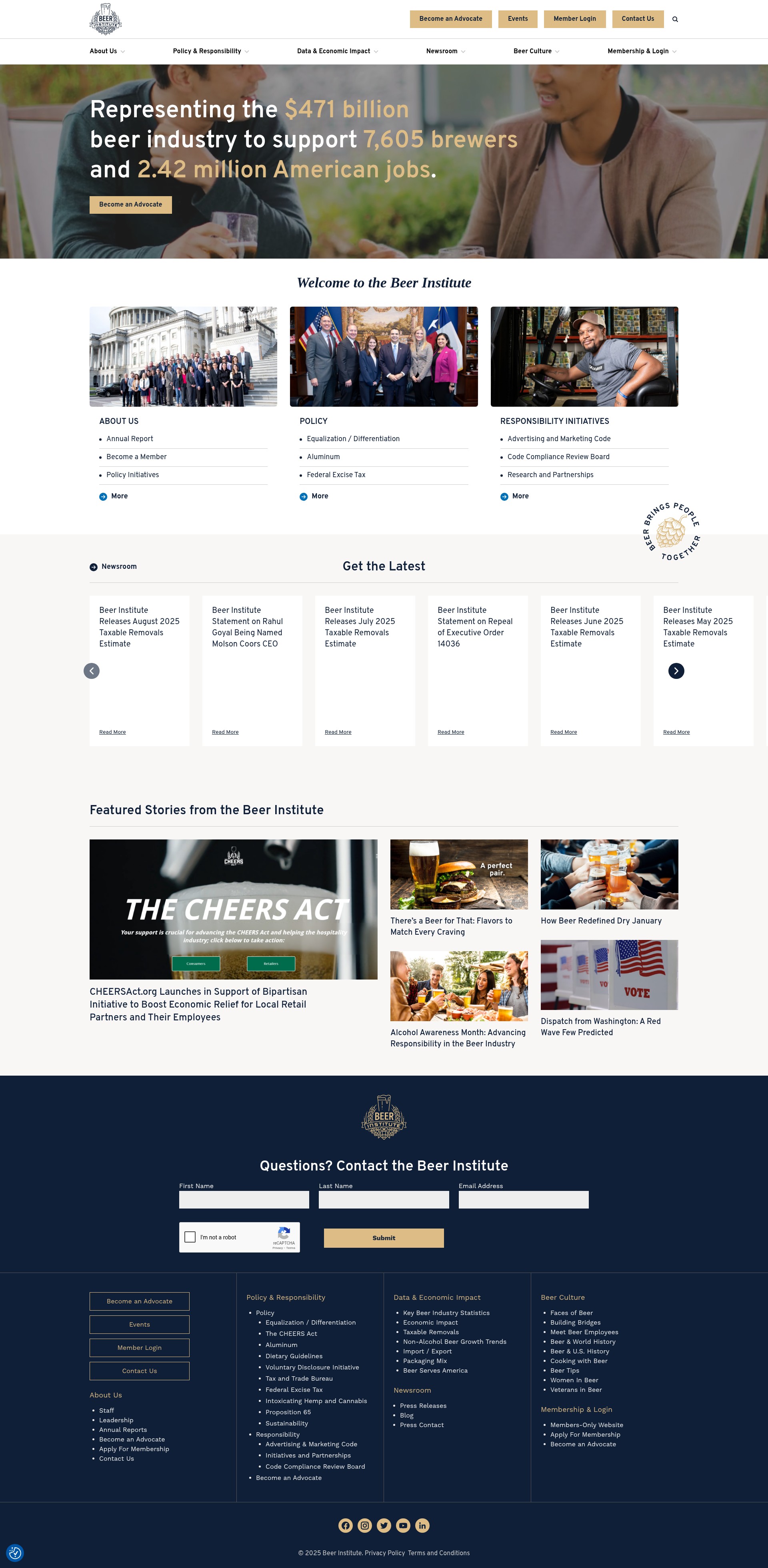 Screenshot of beerinstitute.org