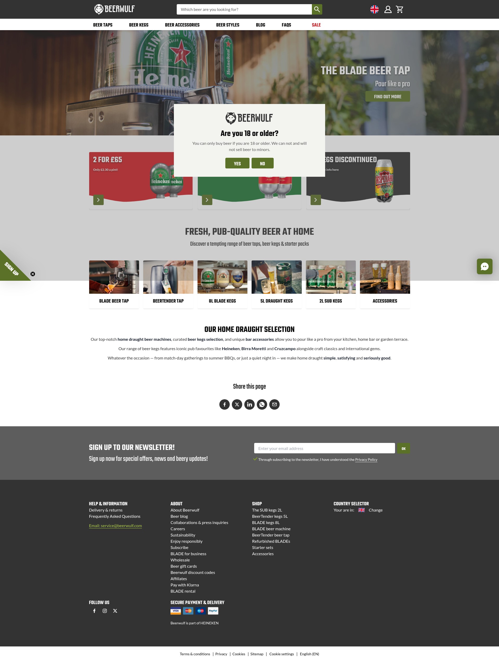 Screenshot of beerwulf.com