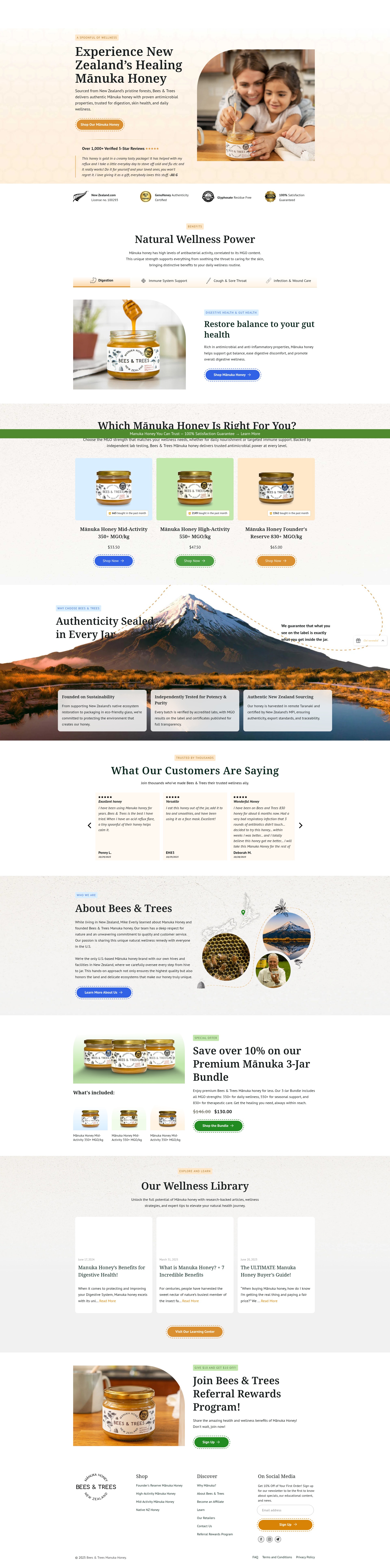 Screenshot of beesandtrees.com