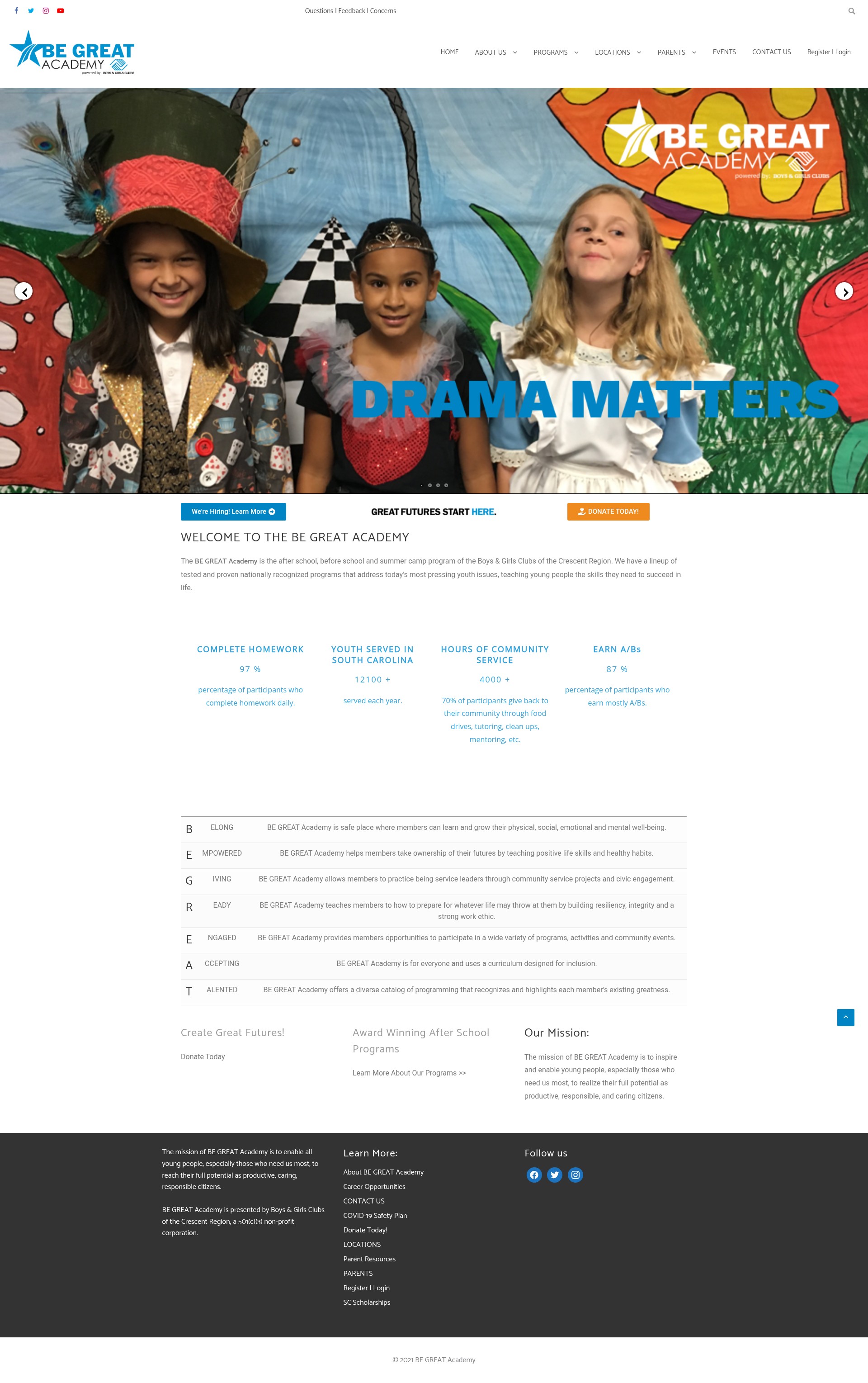 Screenshot of begreatacademy.org