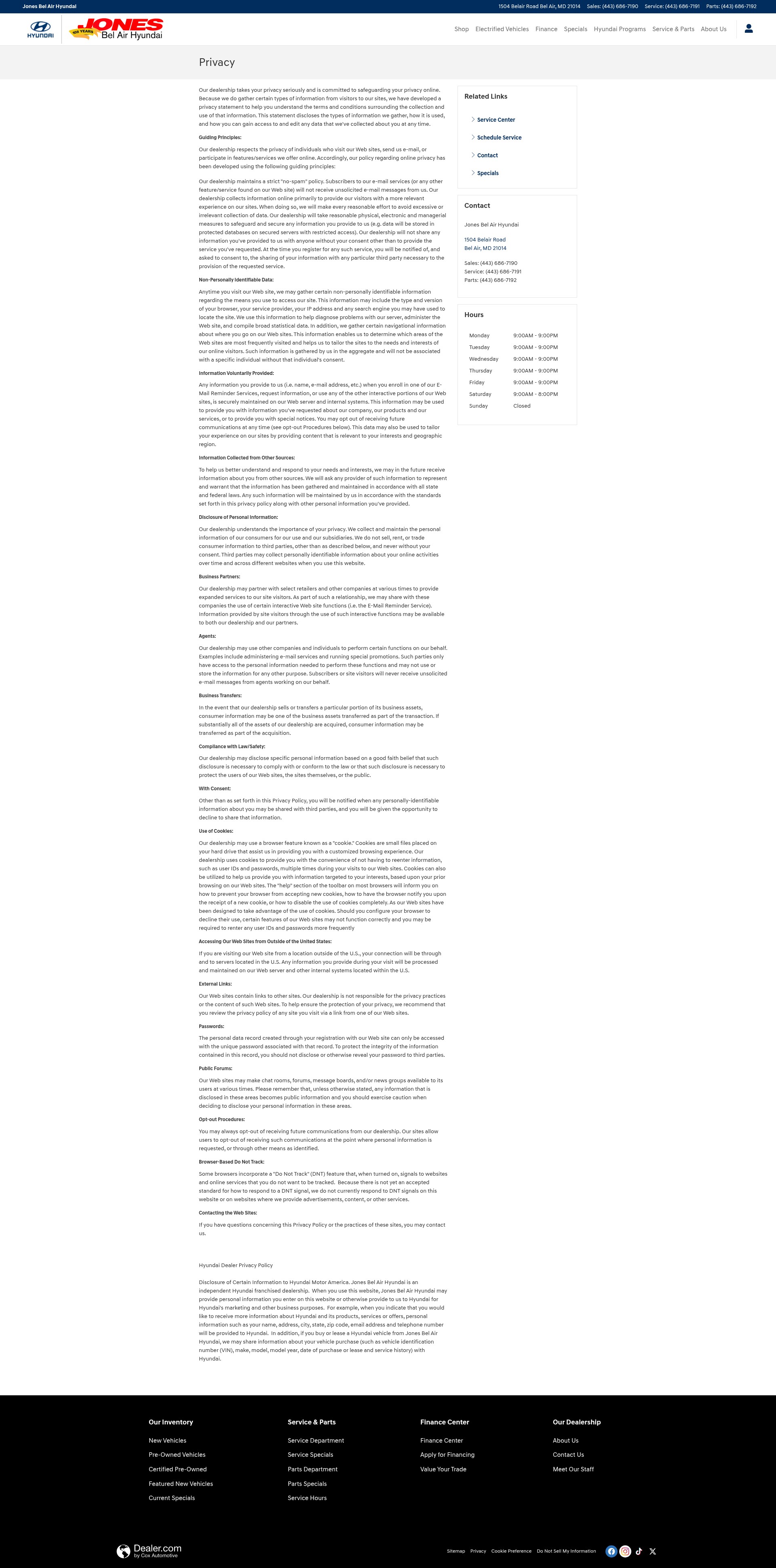 Screenshot of belairhyundai.com