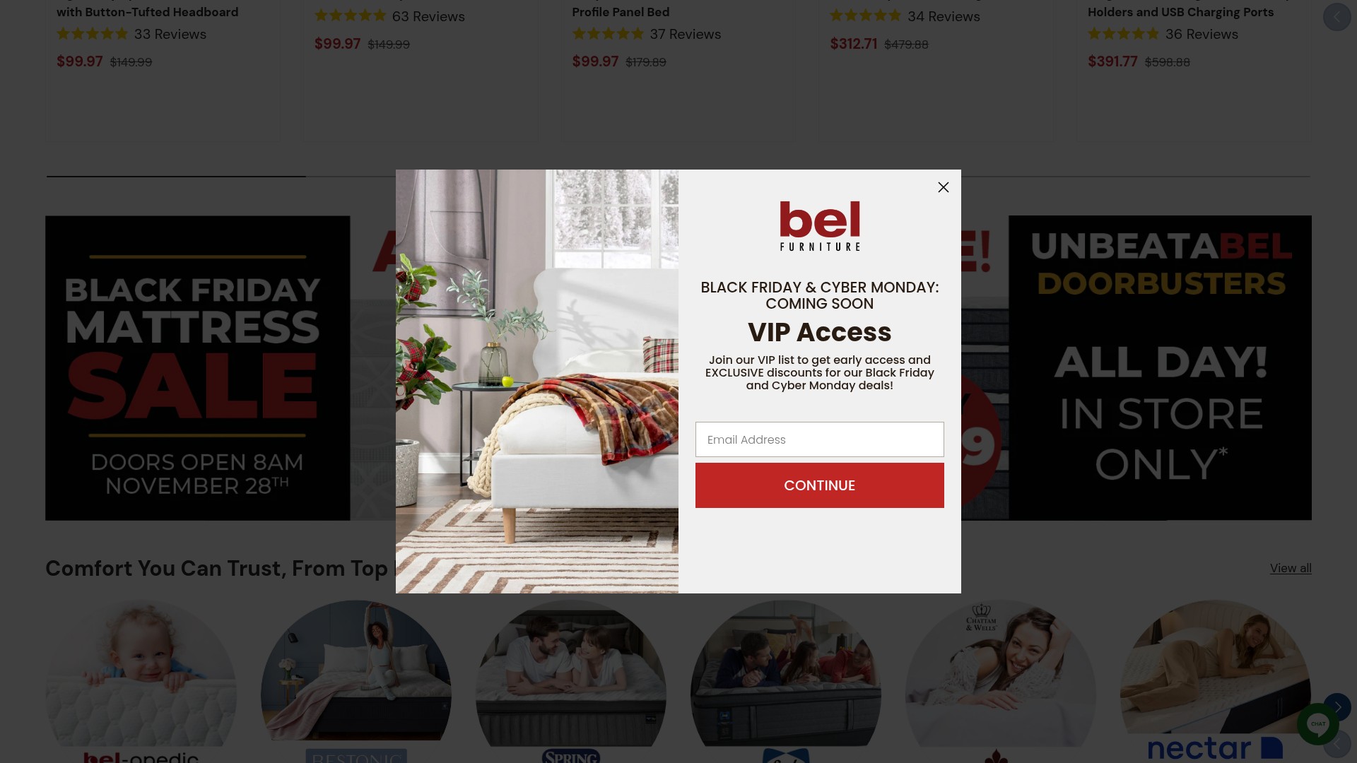 Screenshot of belfurniture.com