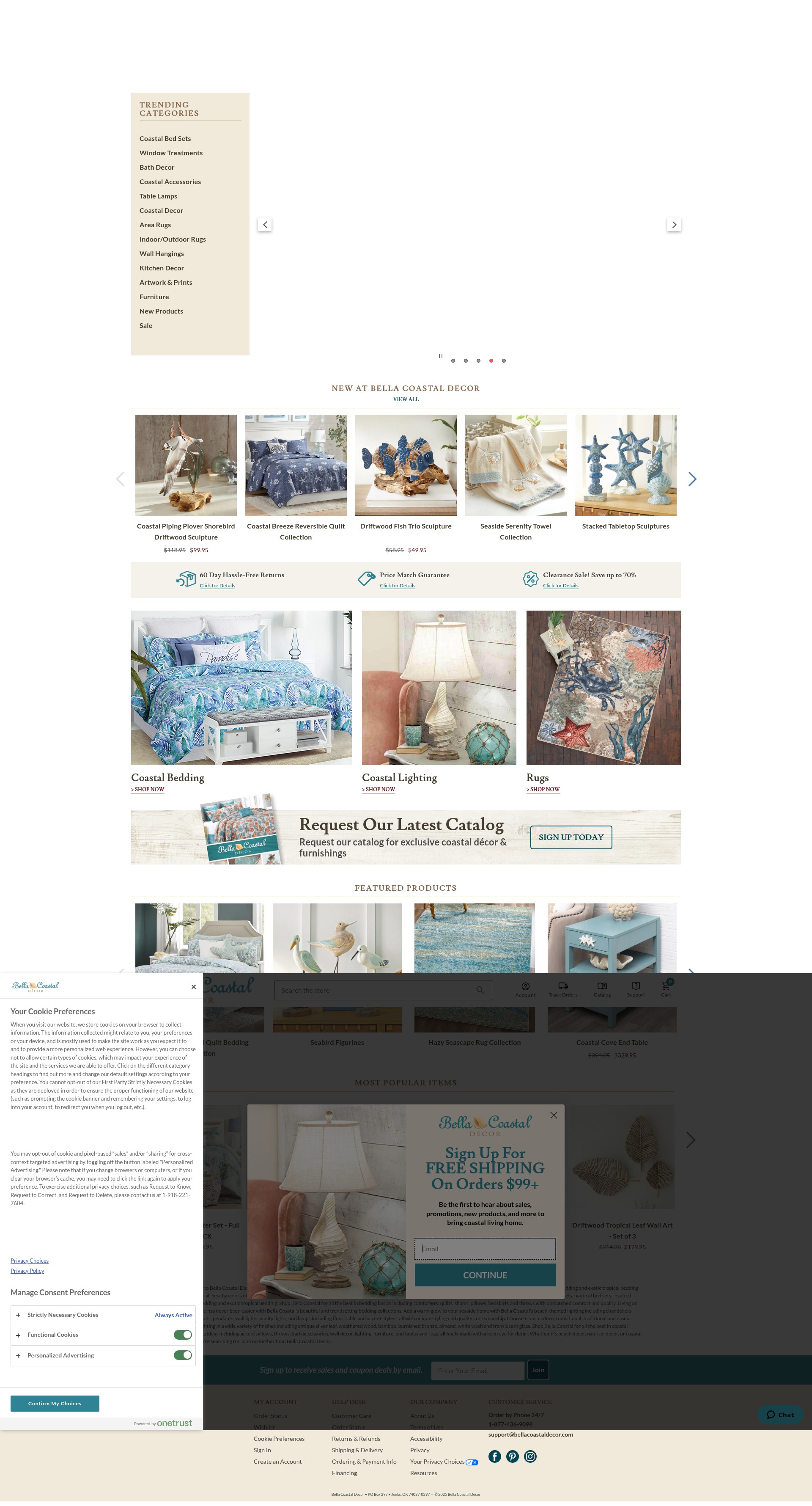 Screenshot of bellacoastaldecor.com