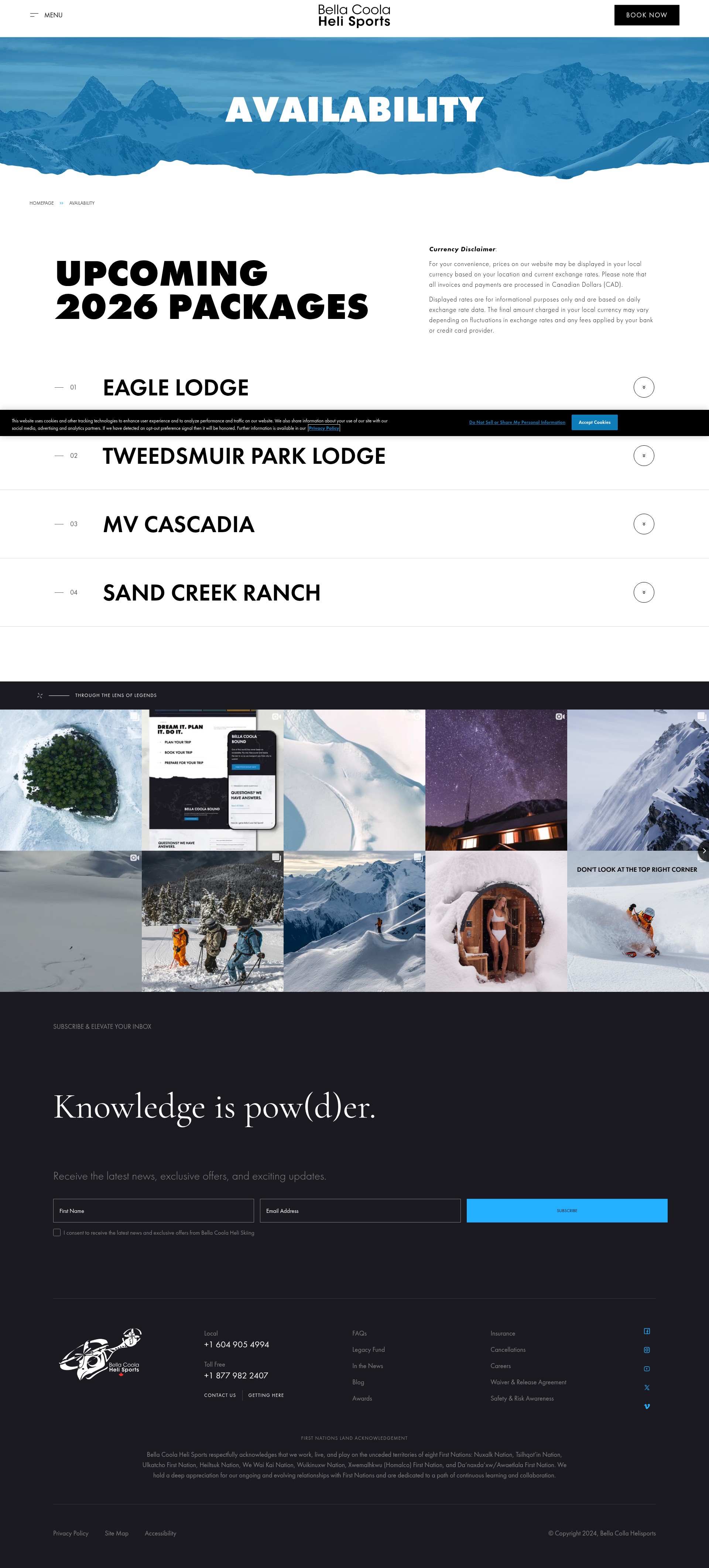 Screenshot of bellacoolaheliskiing.com