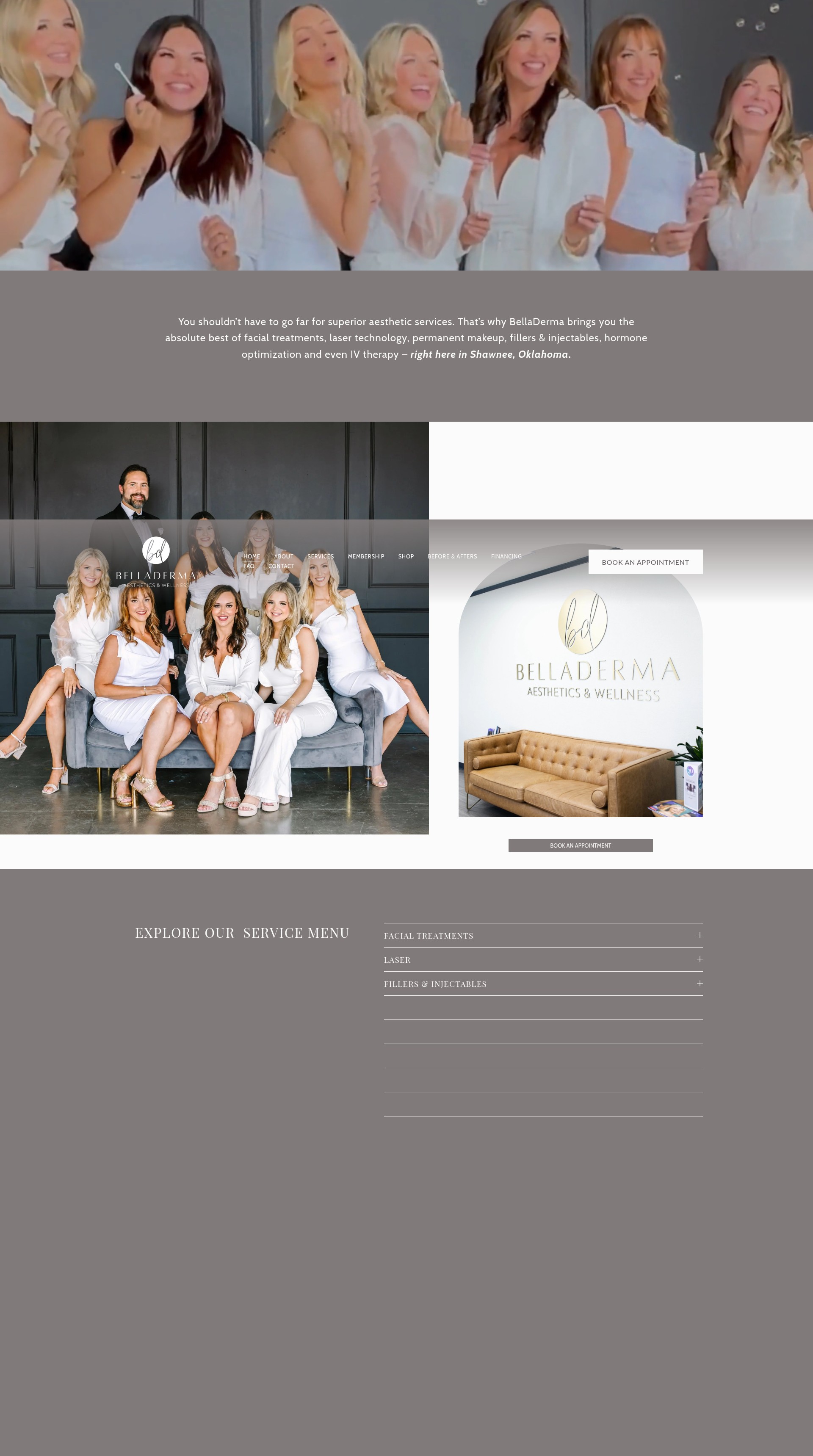 Screenshot of belladermaok.com