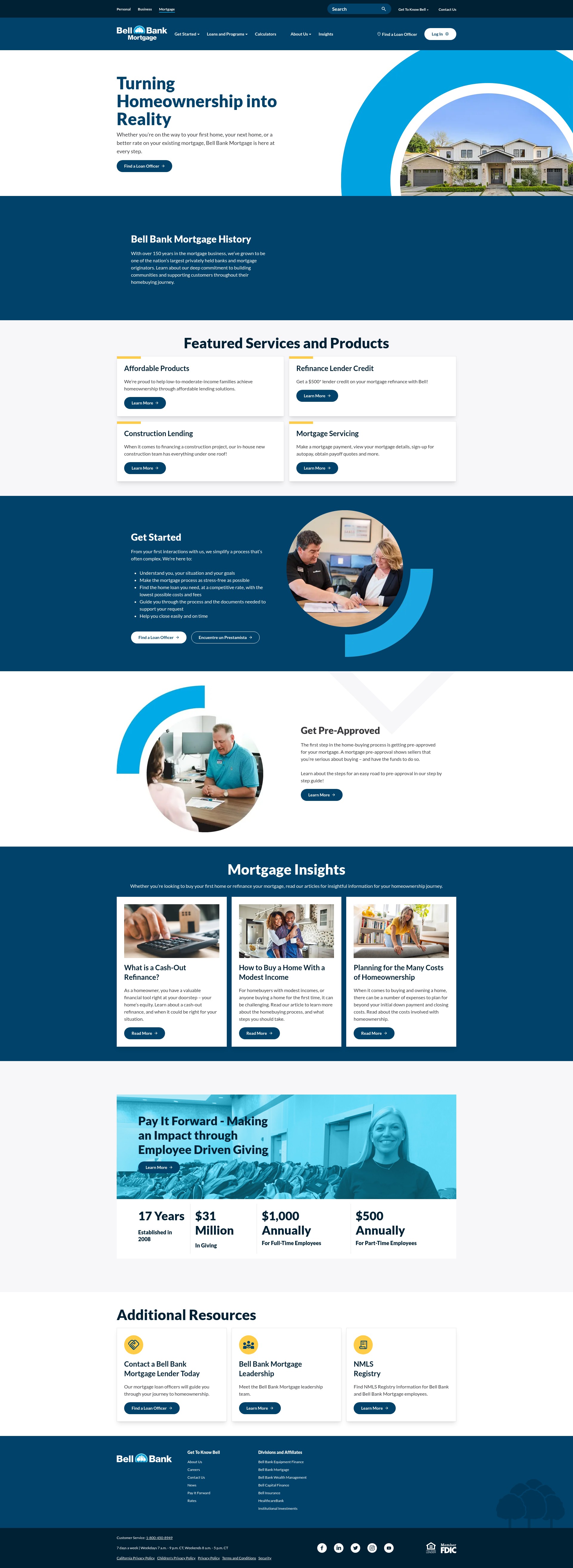 Screenshot of bellbankmortgage.com