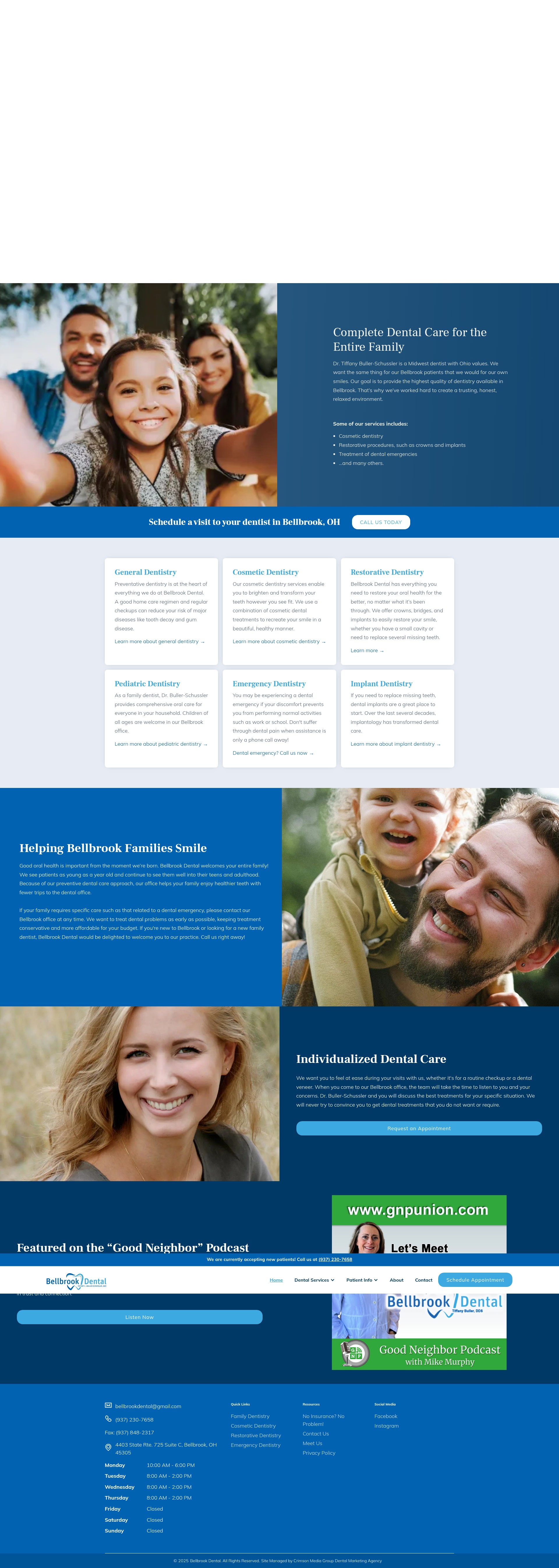 Screenshot of bellbrookdental.com
