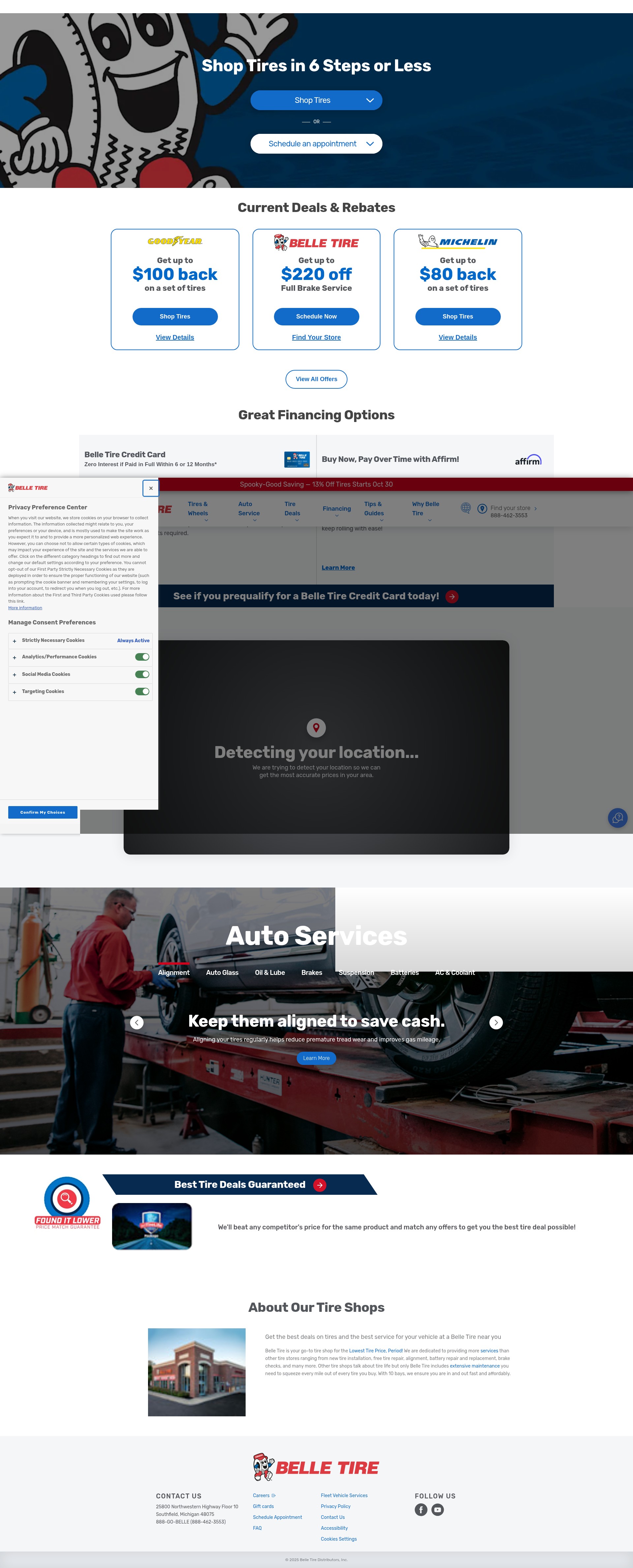 Screenshot of belletire.com