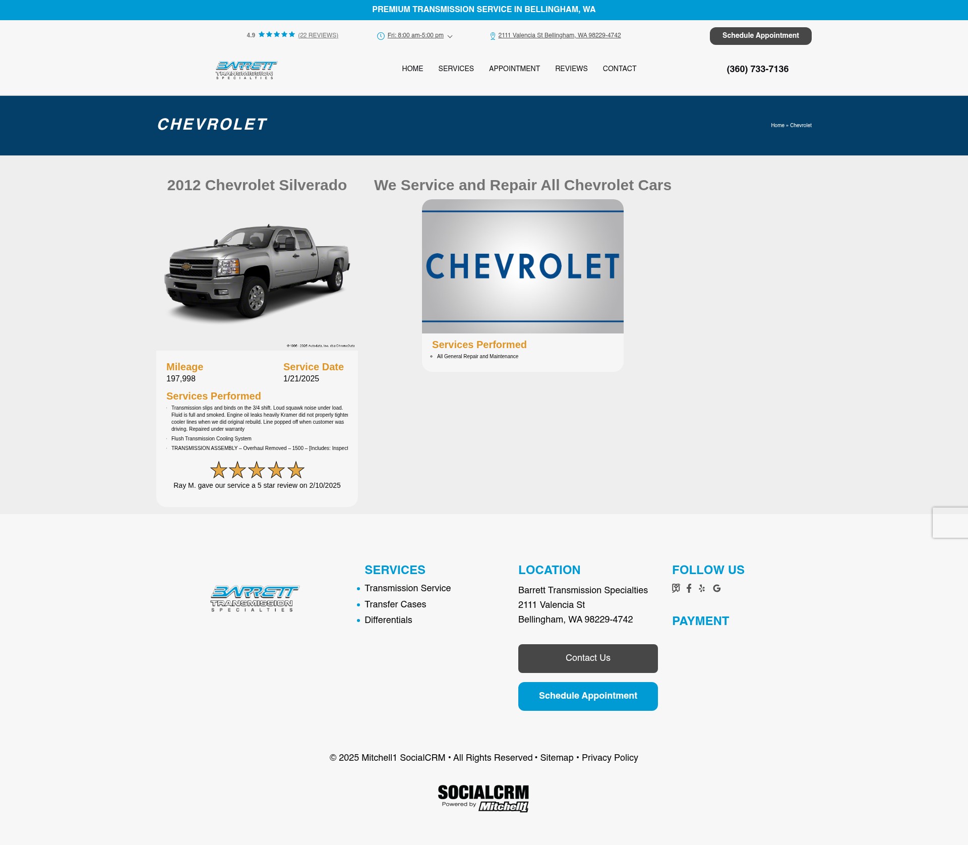 Screenshot of bellinghamtransmission.com