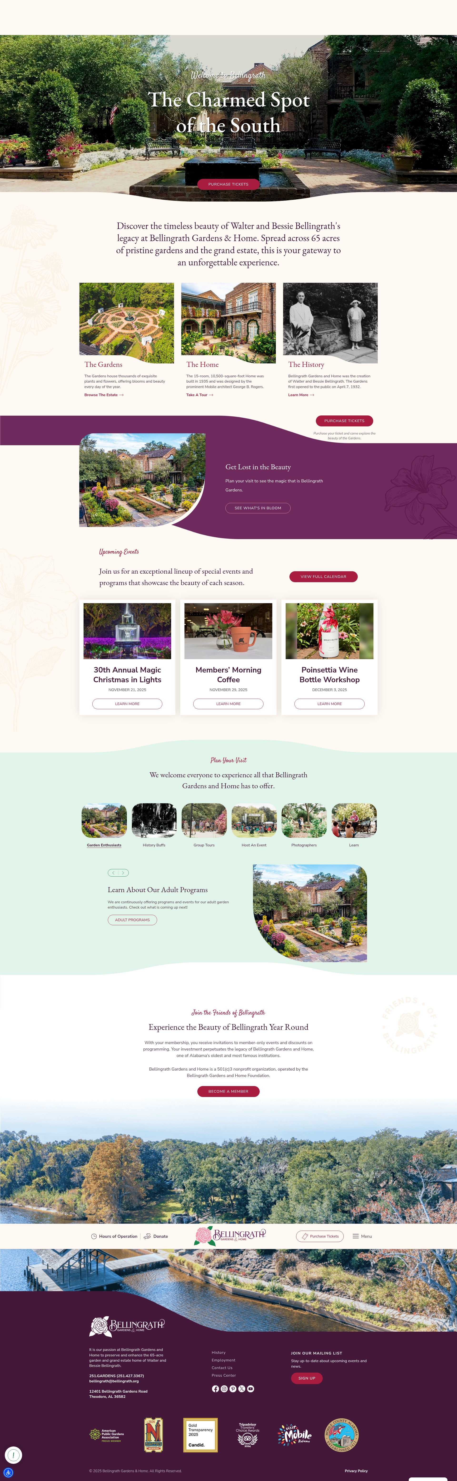 Screenshot of bellingrath.org