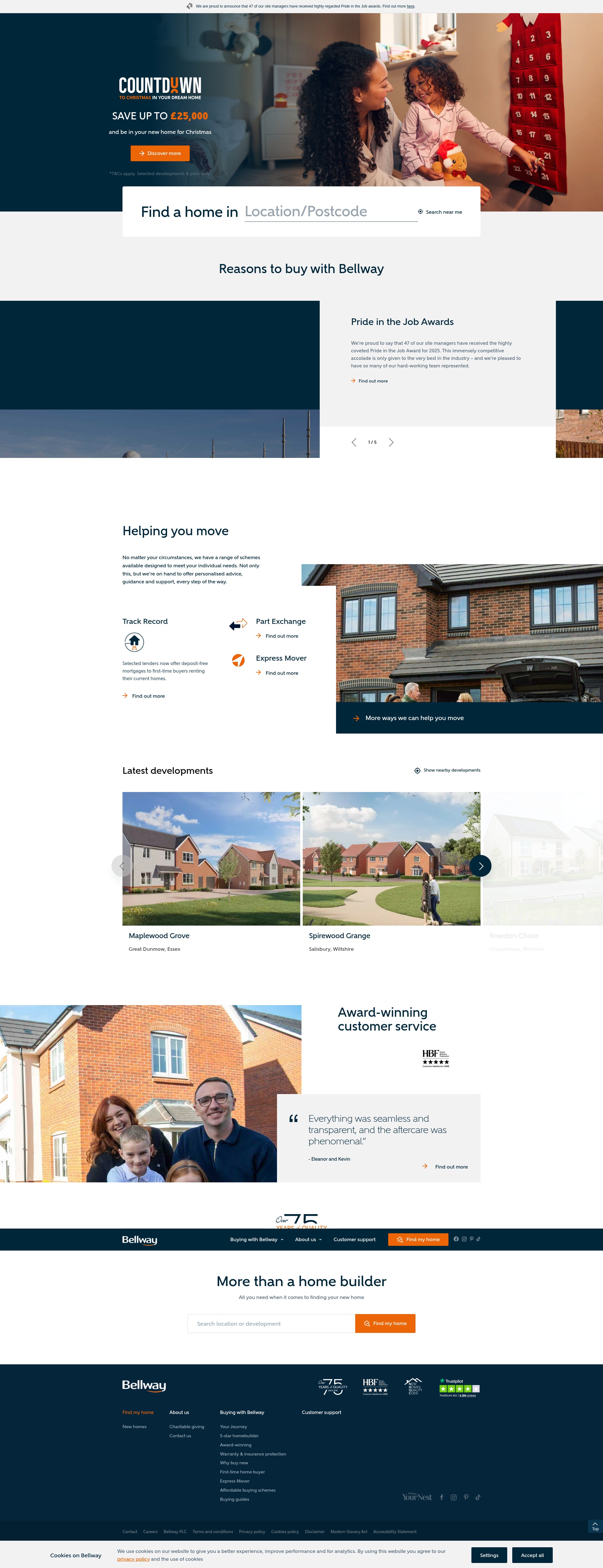 Screenshot of bellway.co.uk