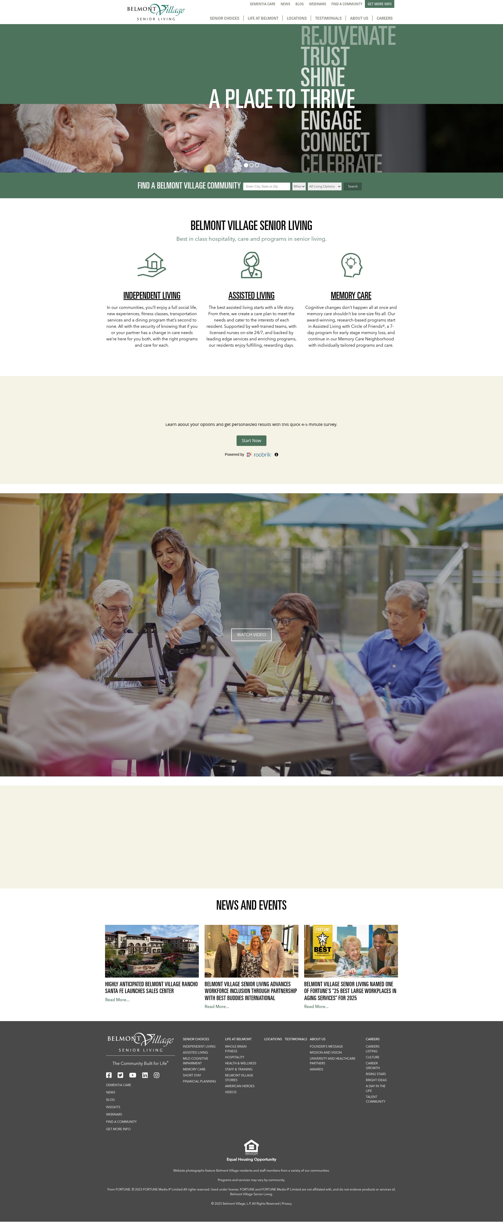Screenshot of belmontvillage.com