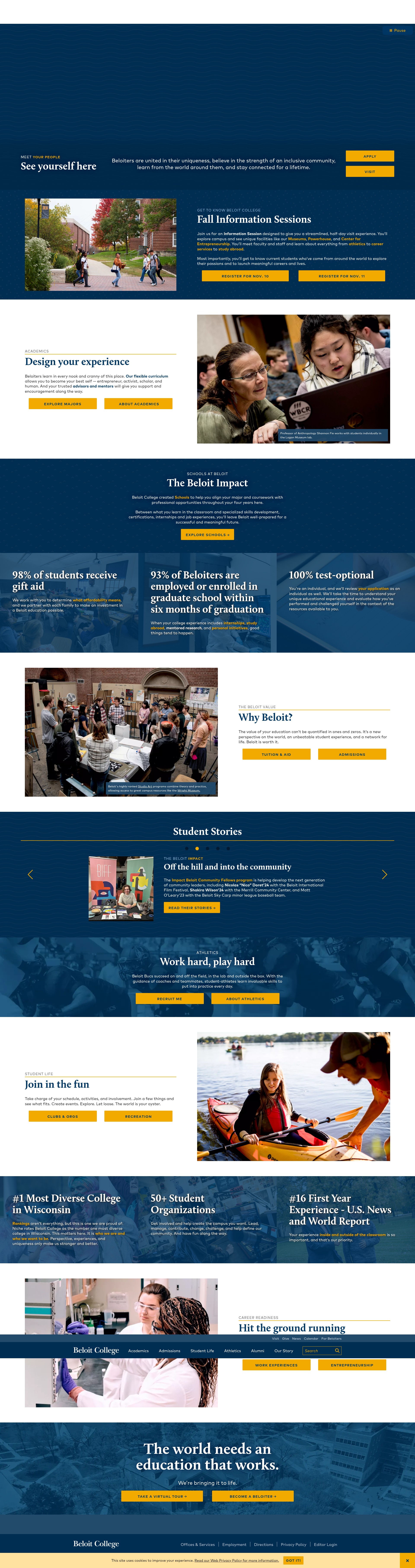 Screenshot of beloit.edu