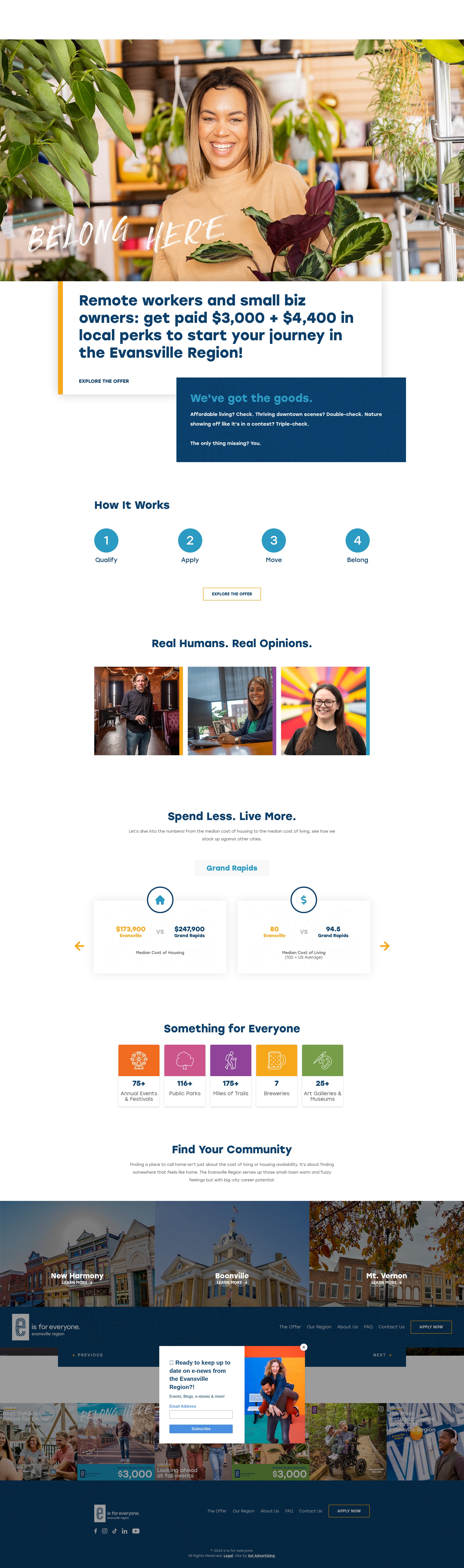 Screenshot of belonghere-evansvilleregion.com