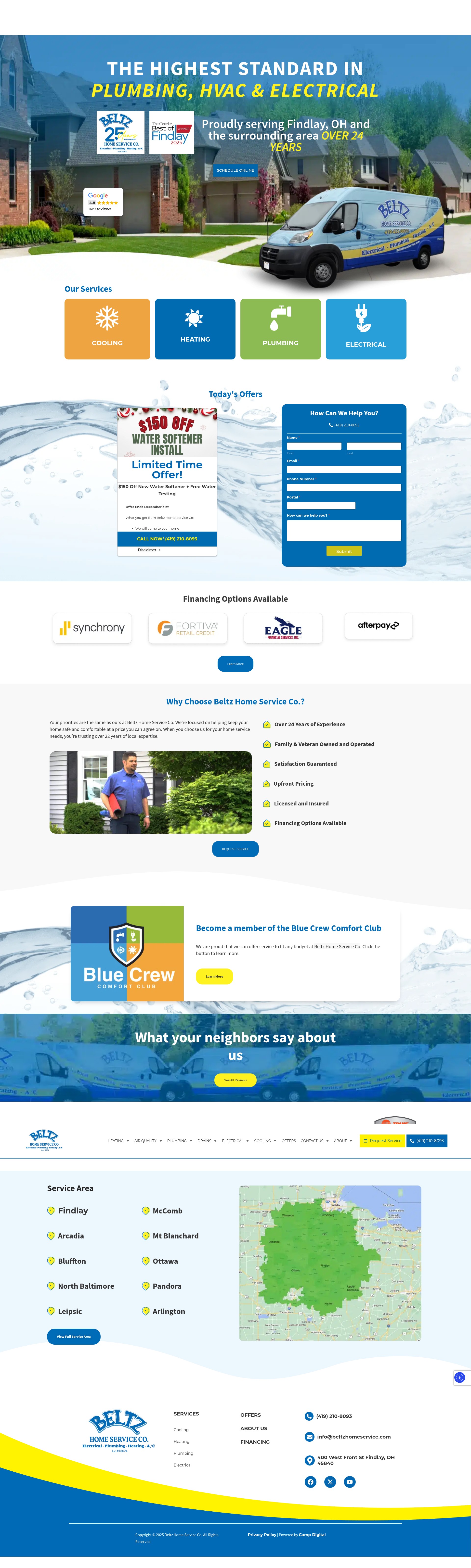 Screenshot of beltzhomeservice.com