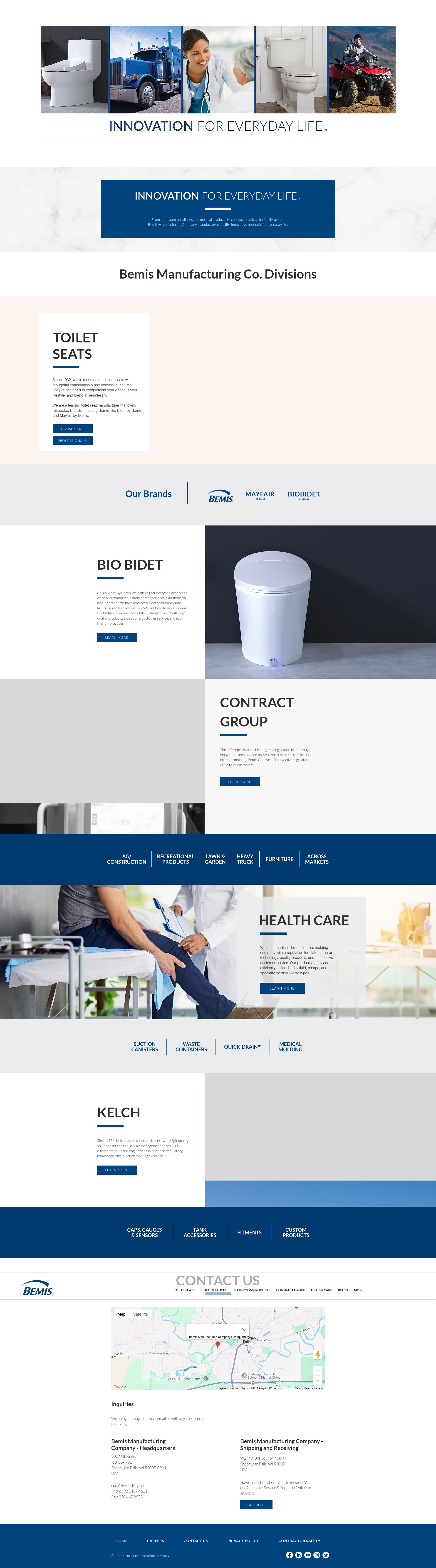 Screenshot of bemismfg.com