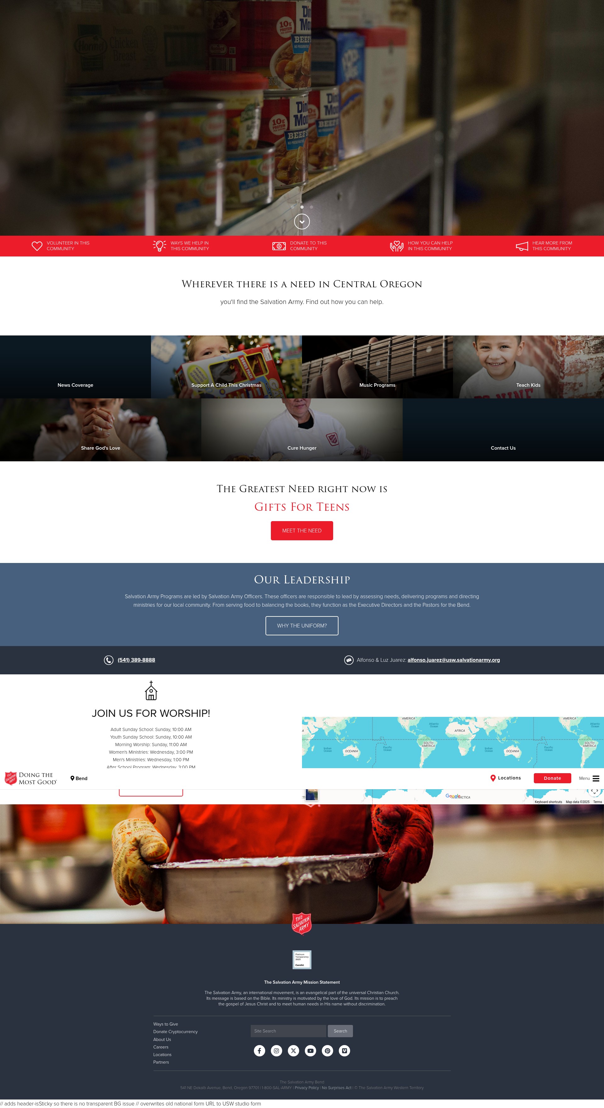 Screenshot of bend.salvationarmy.org