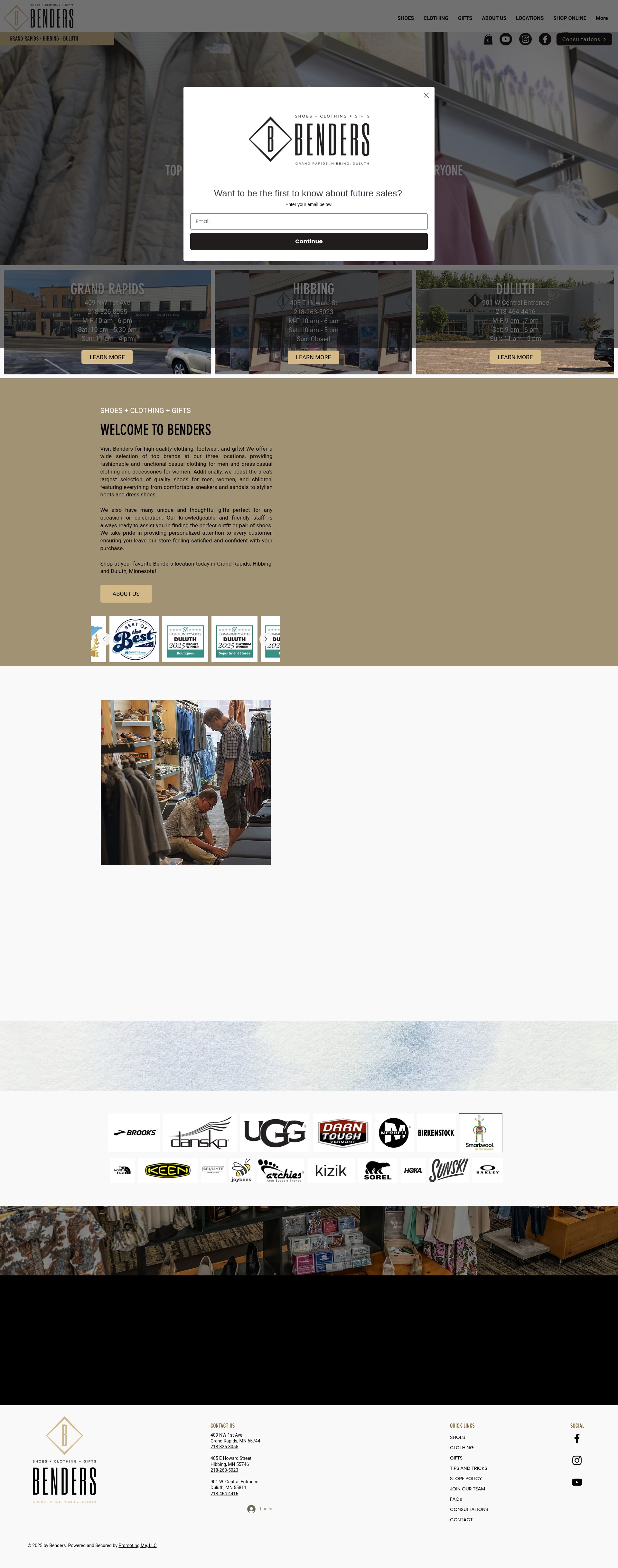 Screenshot of bendersshoes.com