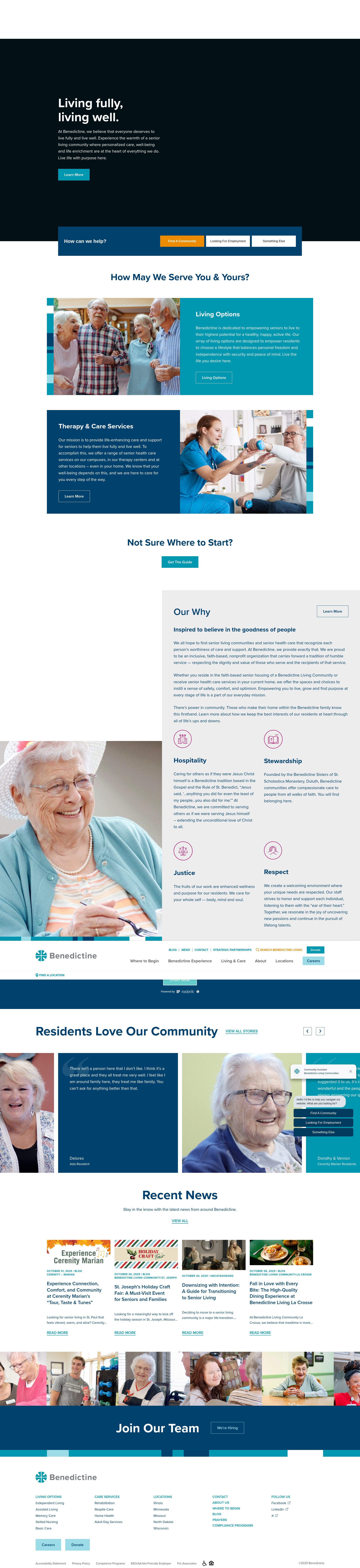 Screenshot of benedictineliving.org