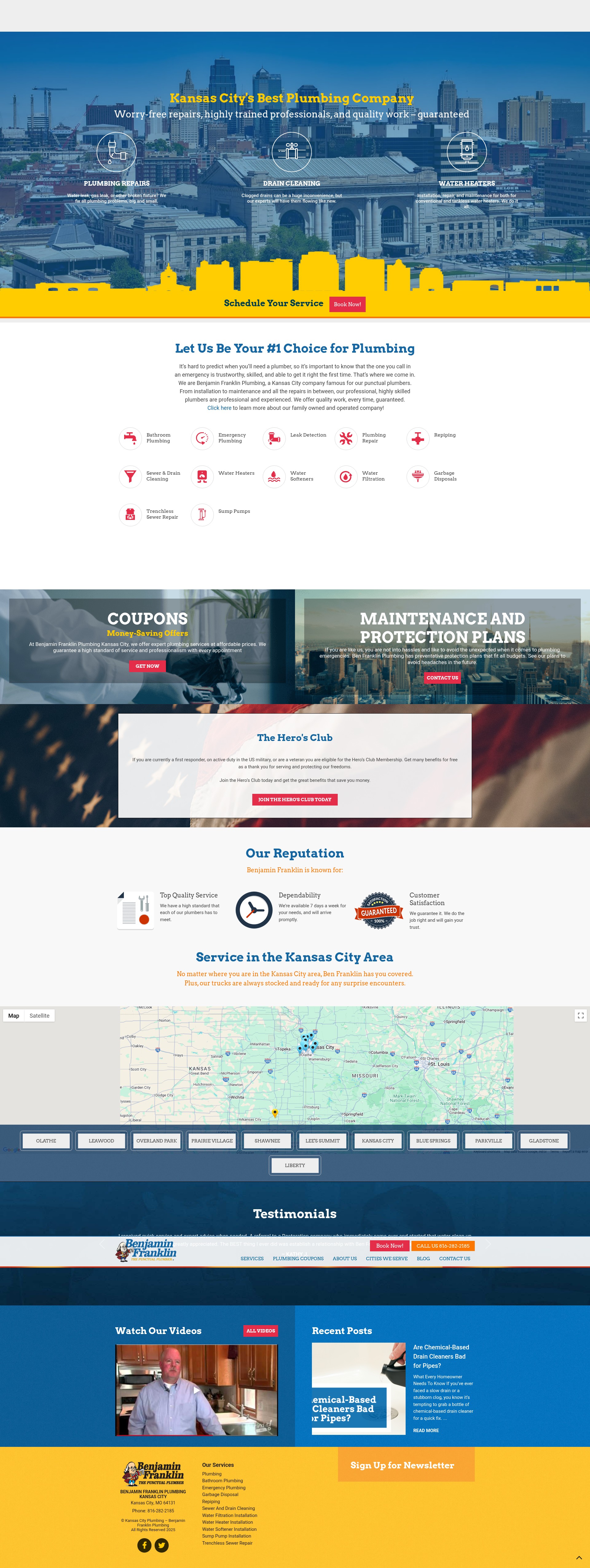 Screenshot of benfranklinplumbingkc.com