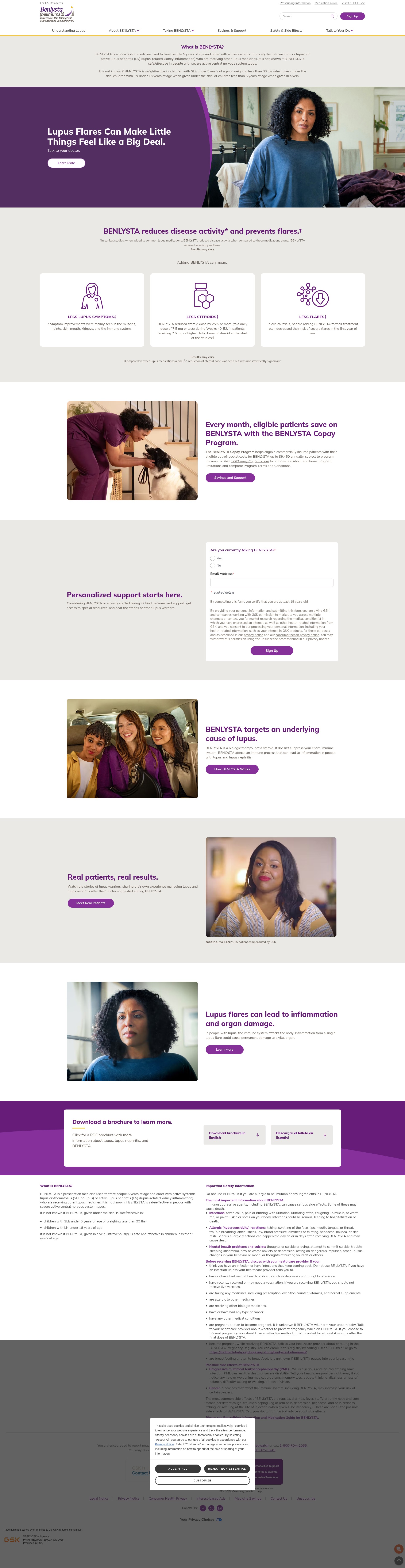 Screenshot of benlysta.com