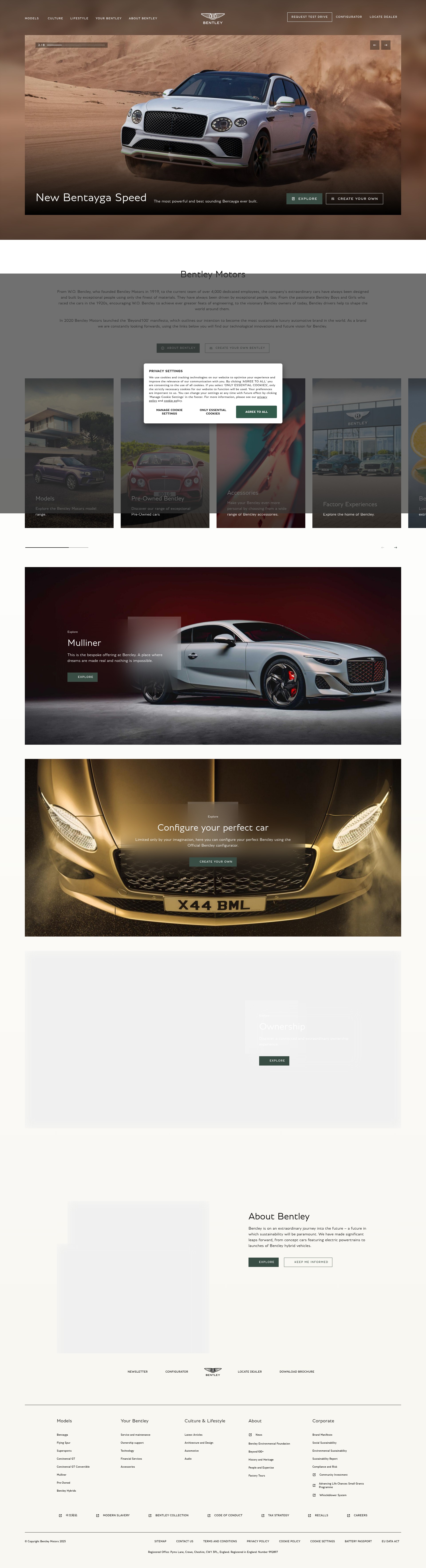 Screenshot of bentleymotors.com