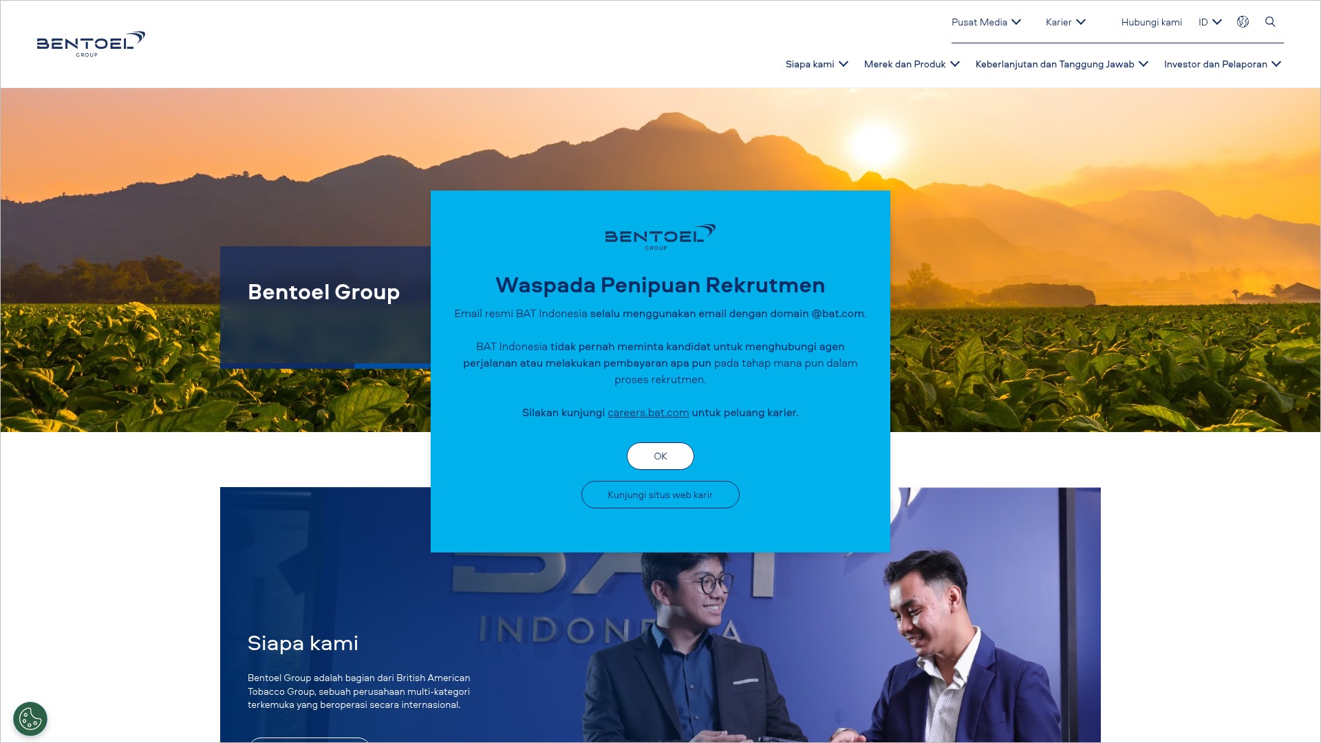 Screenshot of bentoelgroup.com
