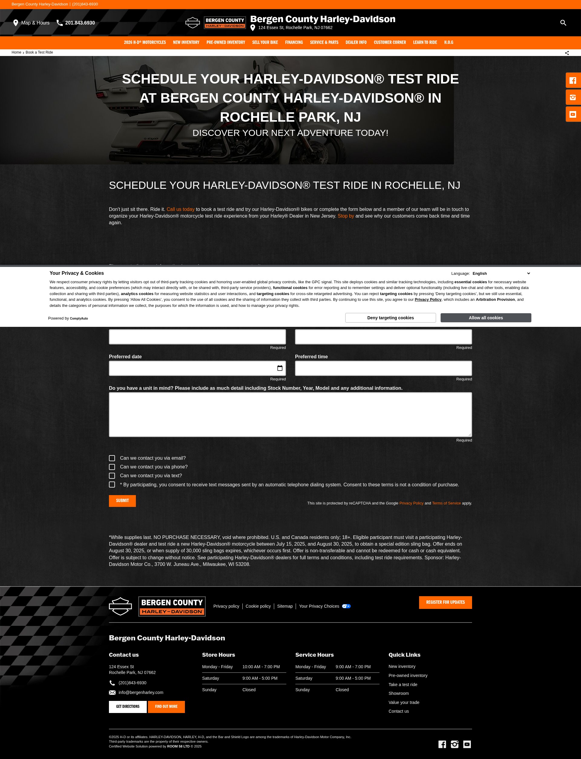 Screenshot of bergenharleydavidson.com