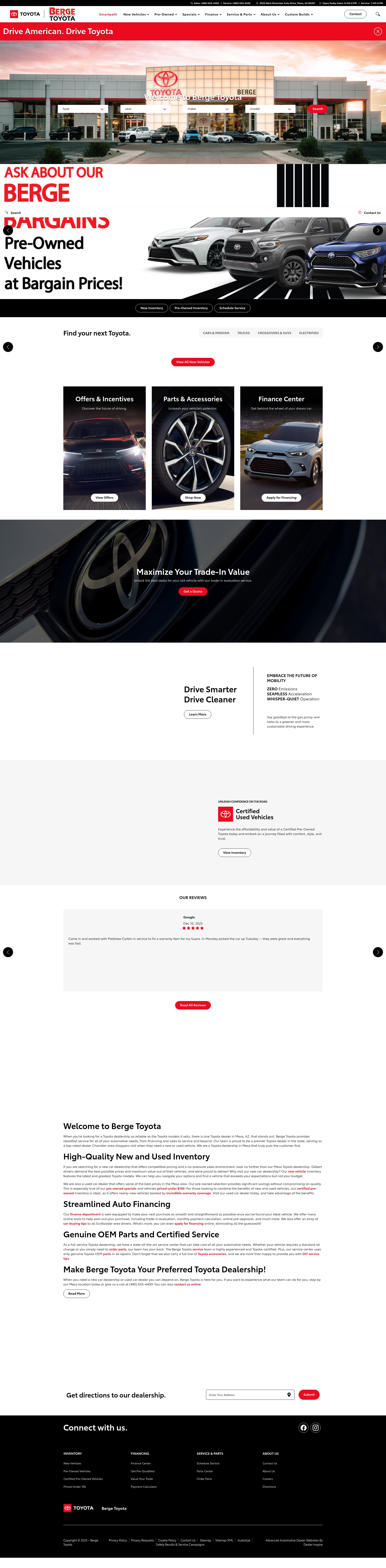 Screenshot of bergetoyota.com